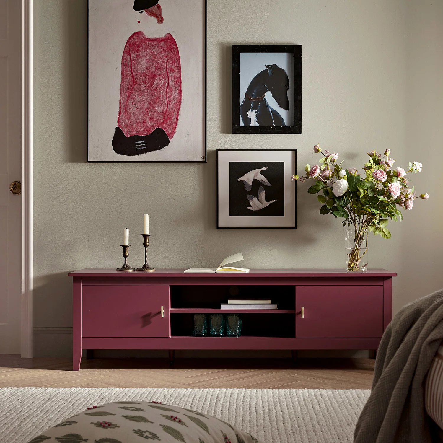 Oakham 150cm TV Unit, Wild Cherry - Image 2
