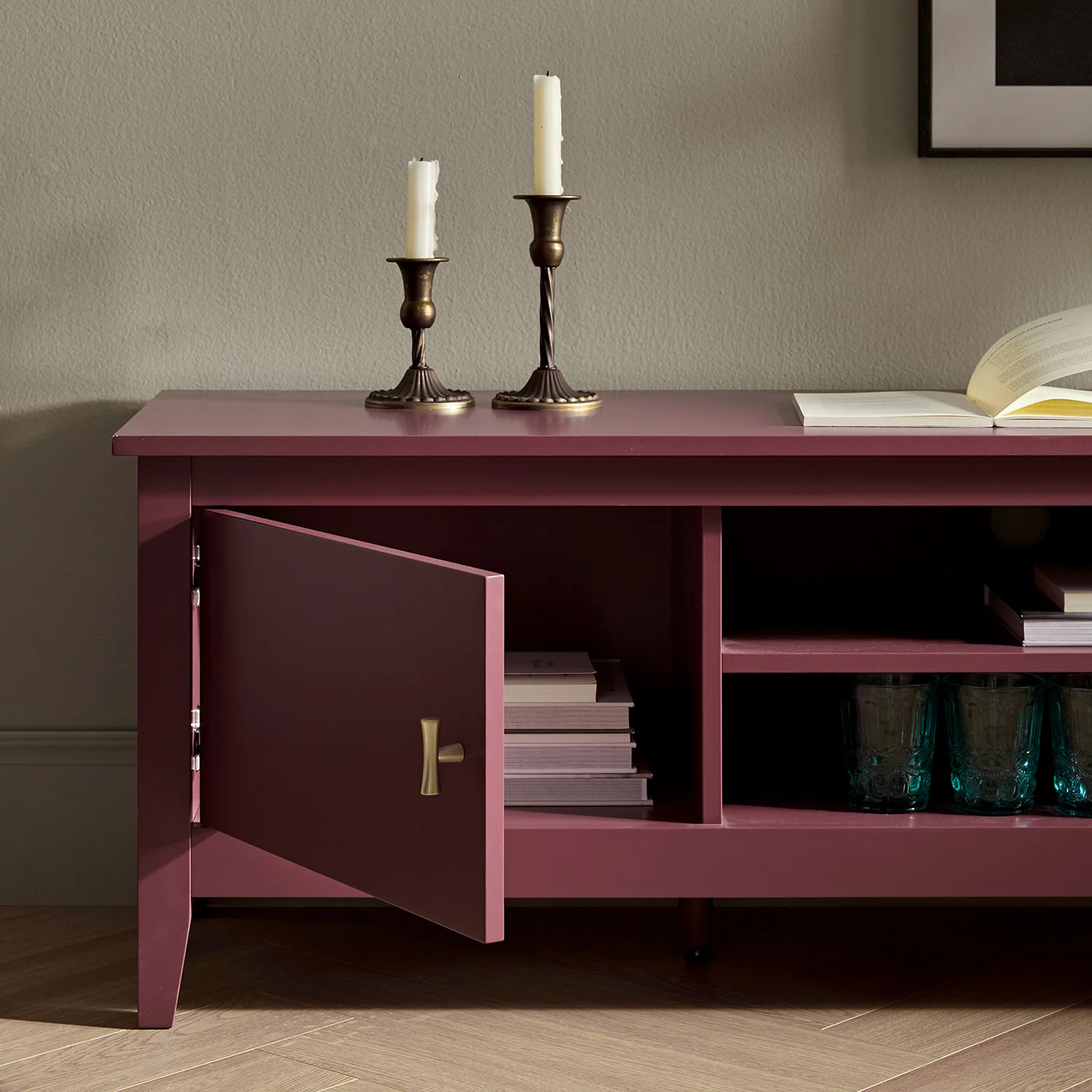 Oakham 150cm TV Unit, Wild Cherry - Image 4