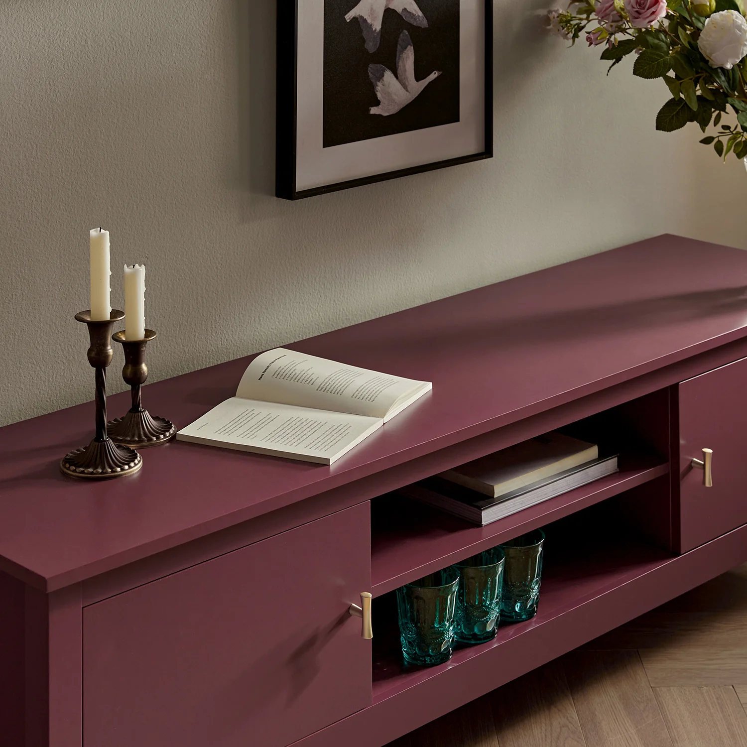 Oakham 150cm TV Unit, Wild Cherry - Image 5