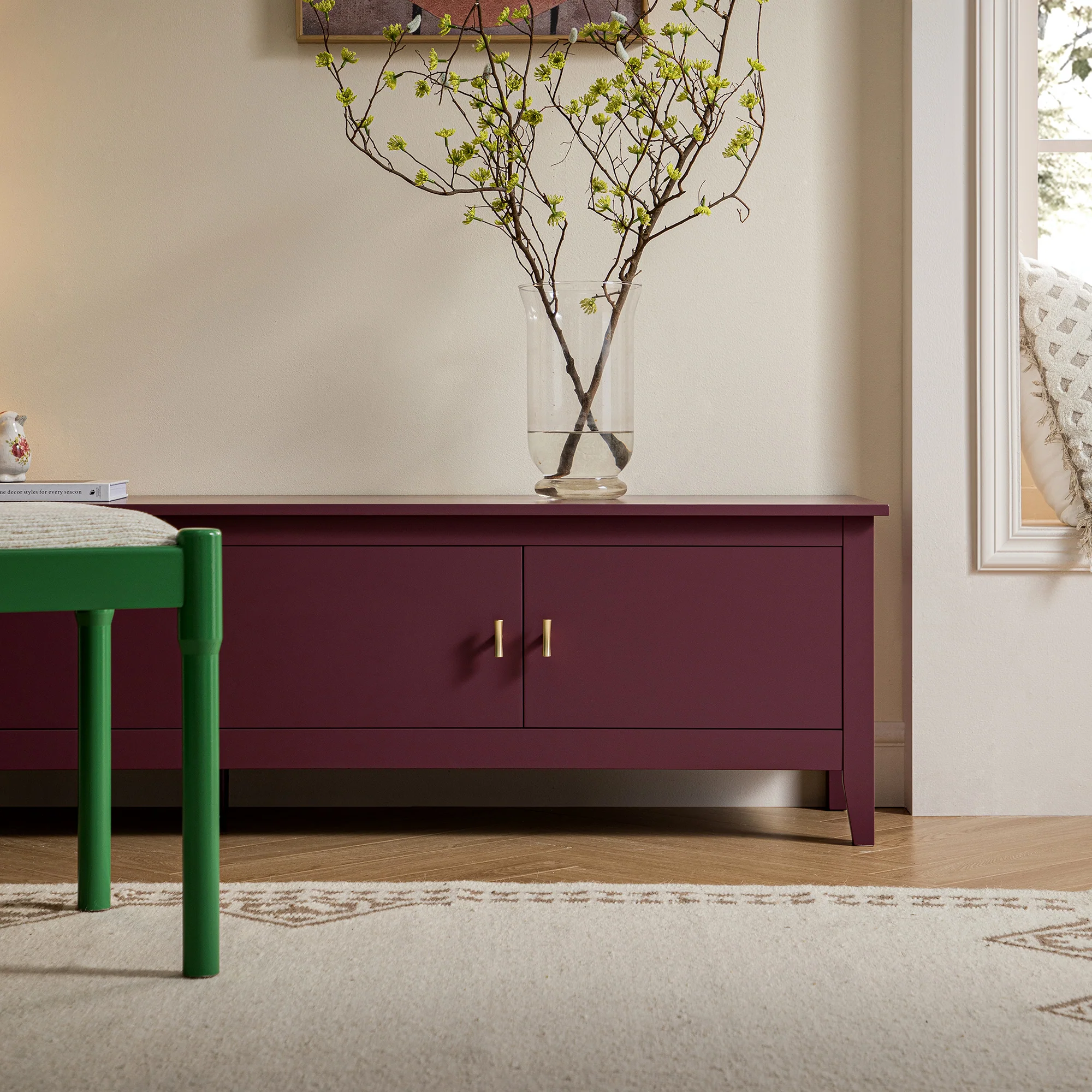 Oakham 180cm Wide TV Unit, Wild Cherry - Image 4