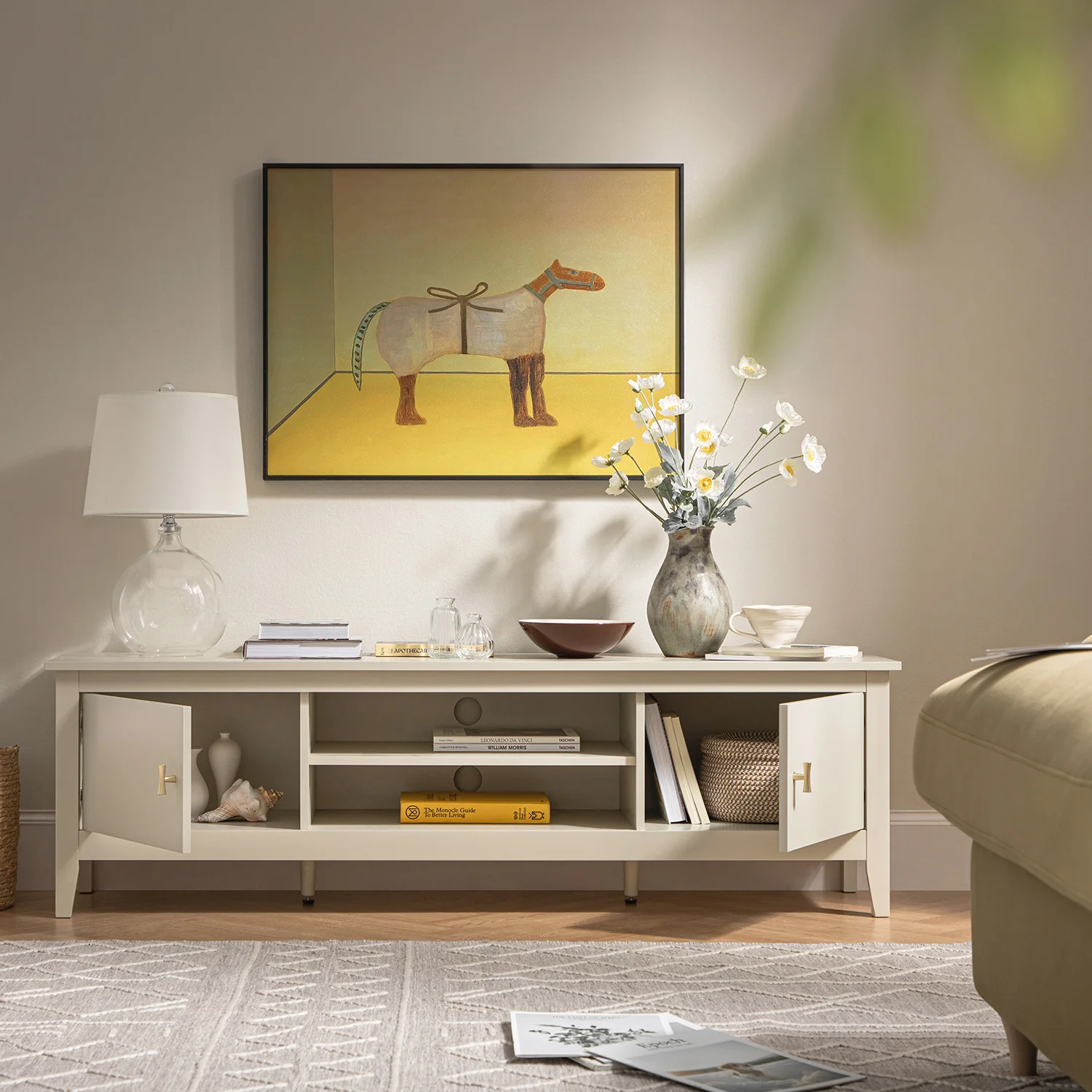 Oakham 150cm TV Unit, Shaded White - Image 3