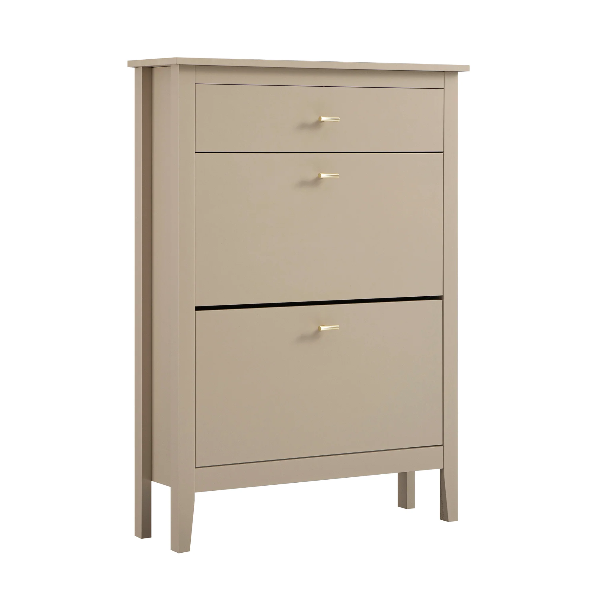 Oakham 2-Tier Shoe Cabinet with Top Drawer, Deep Greige - Image 9