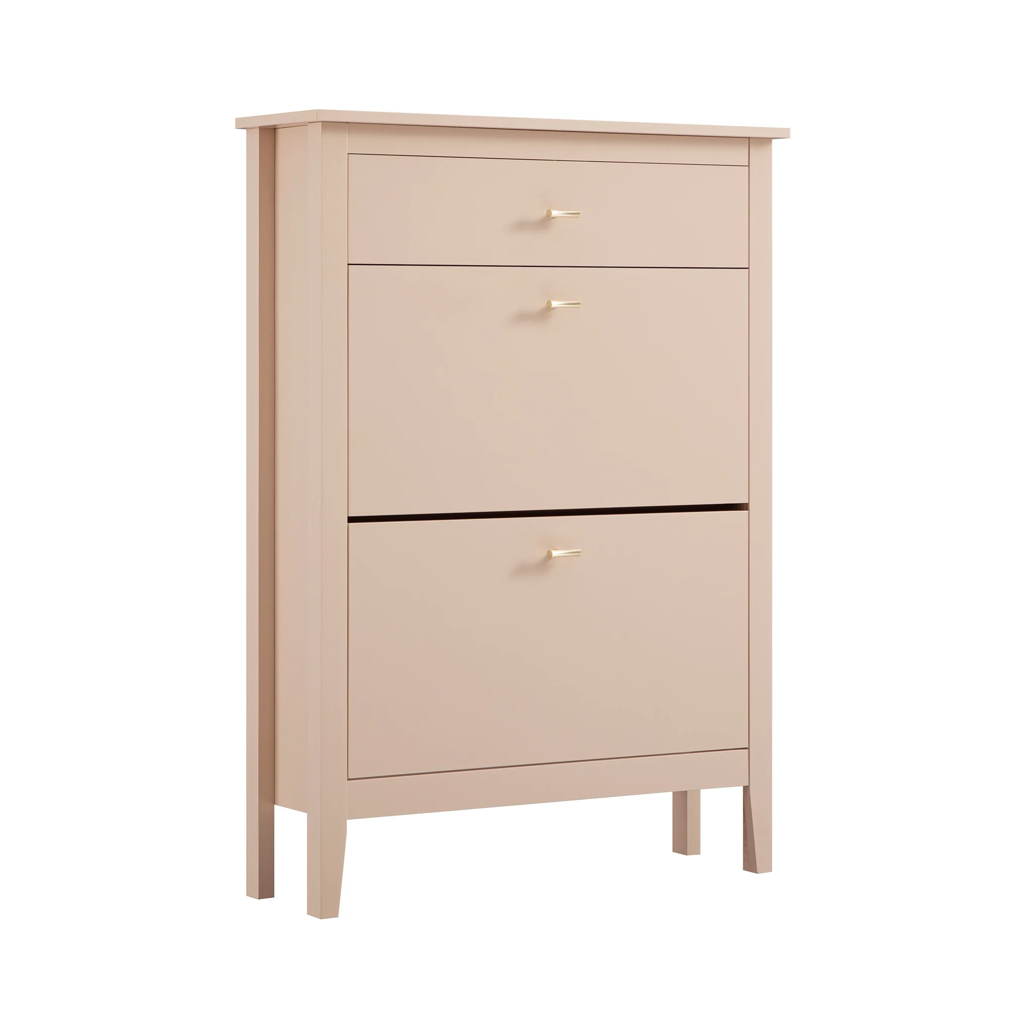 Oakham 2-Tier Shoe Cabinet with Top Drawer, Nude Pink - Image 8