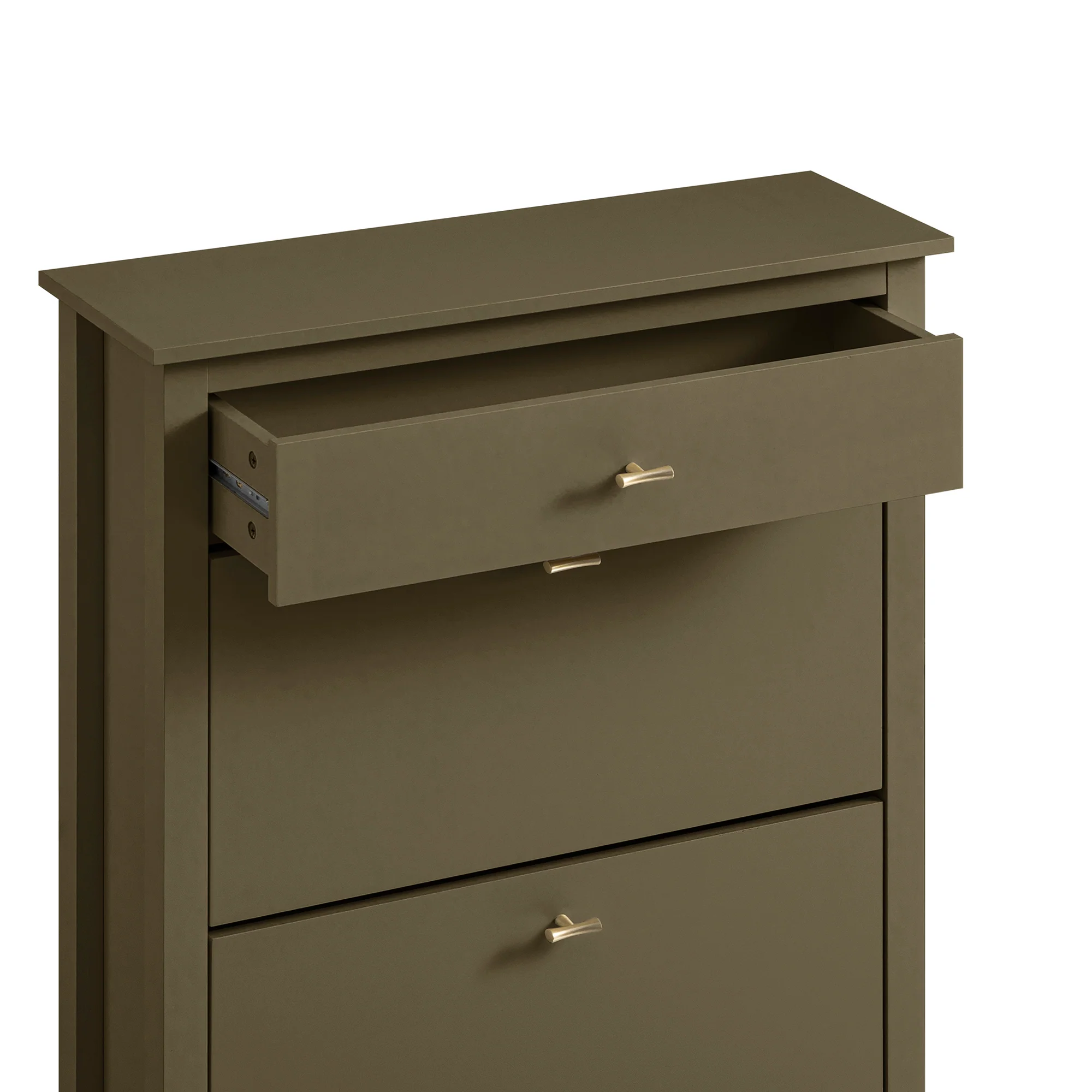Oakham 2-Tier Shoe Cabinet with Top Drawer, Olive Grove - Image 13