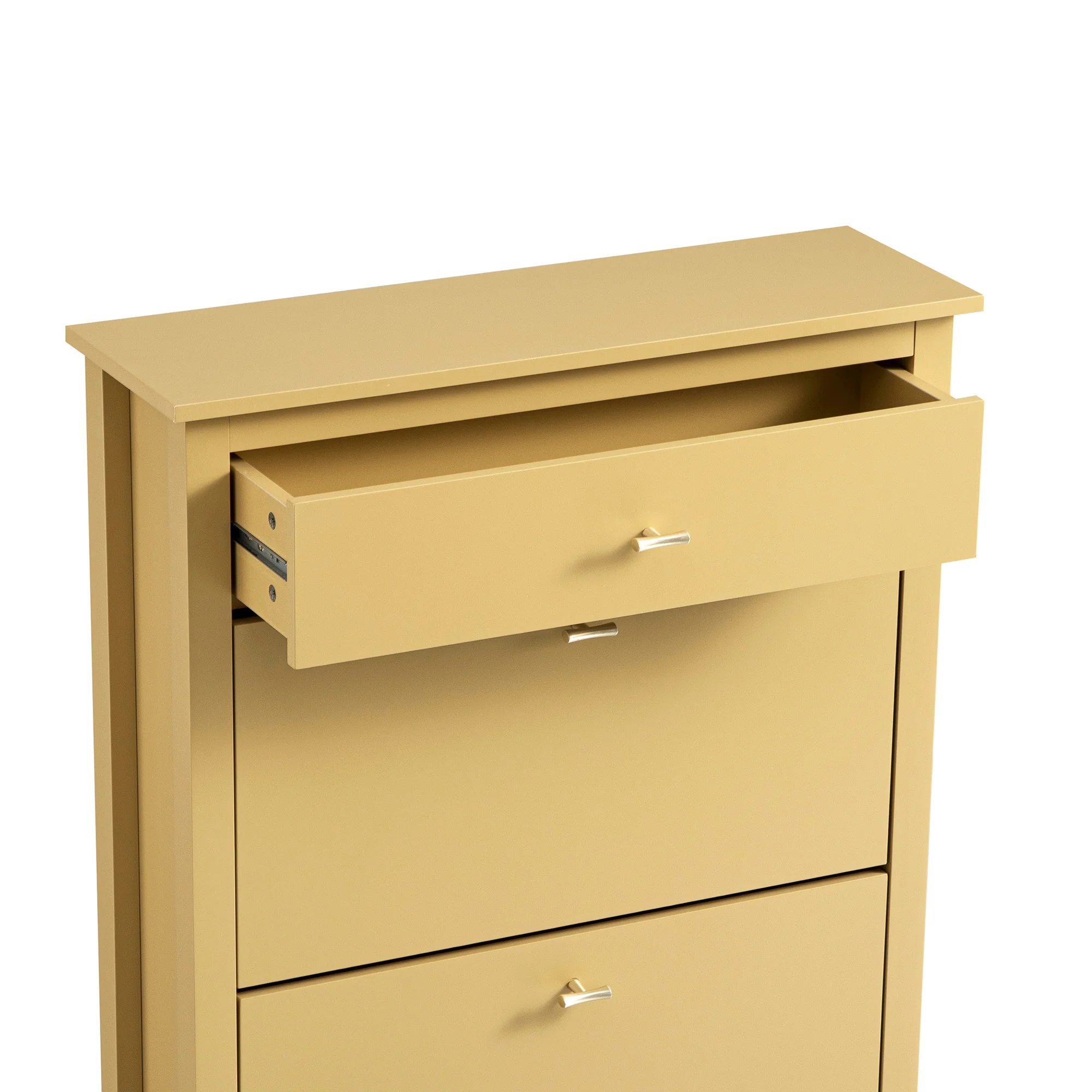 Oakham 2-Tier Shoe Cabinet with Top Drawer, Rattan Yellow - Image 13