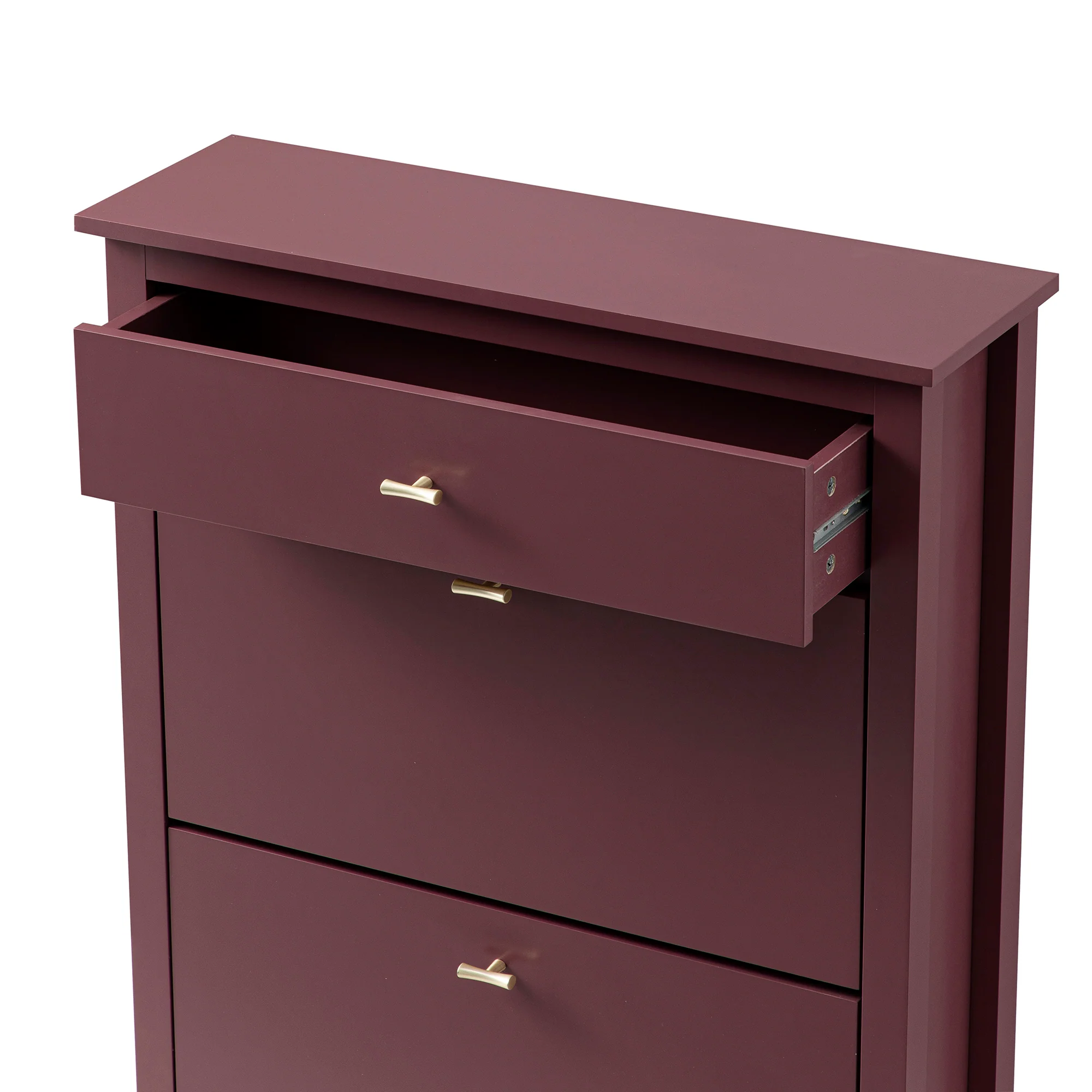 Oakham 2-Tier Shoe Cabinet with Top Drawer, Wild Cherry - Image 13