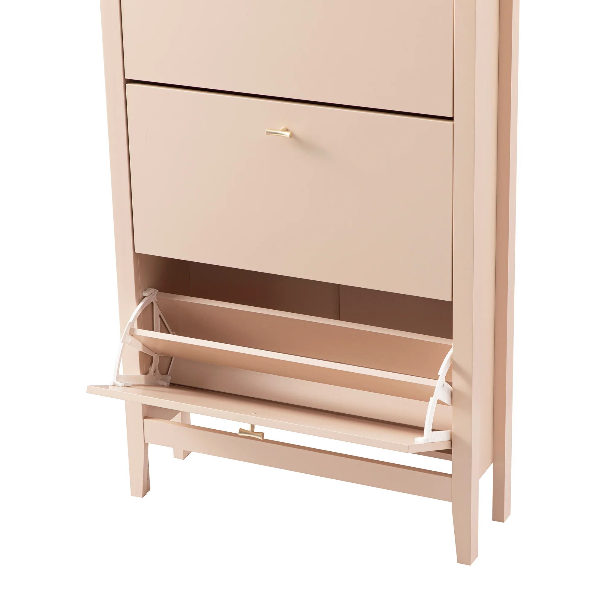 Oakham 3-Tier Shoe Cabinet, Nude Pink - Image 13