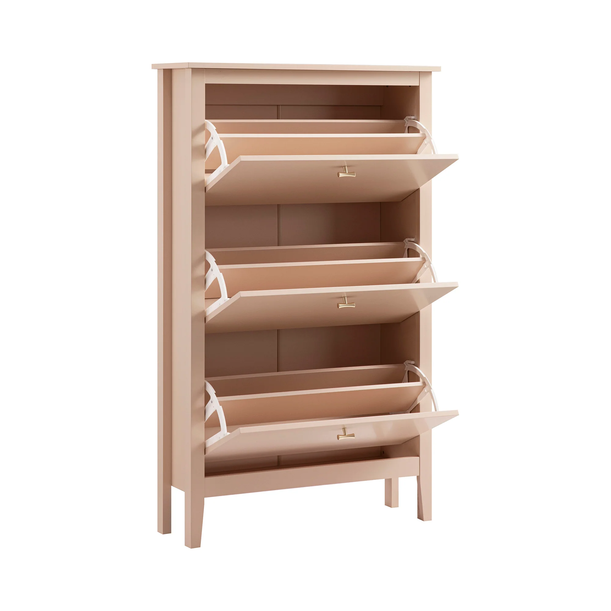 Oakham 3-Tier Shoe Cabinet, Nude Pink - Image 9