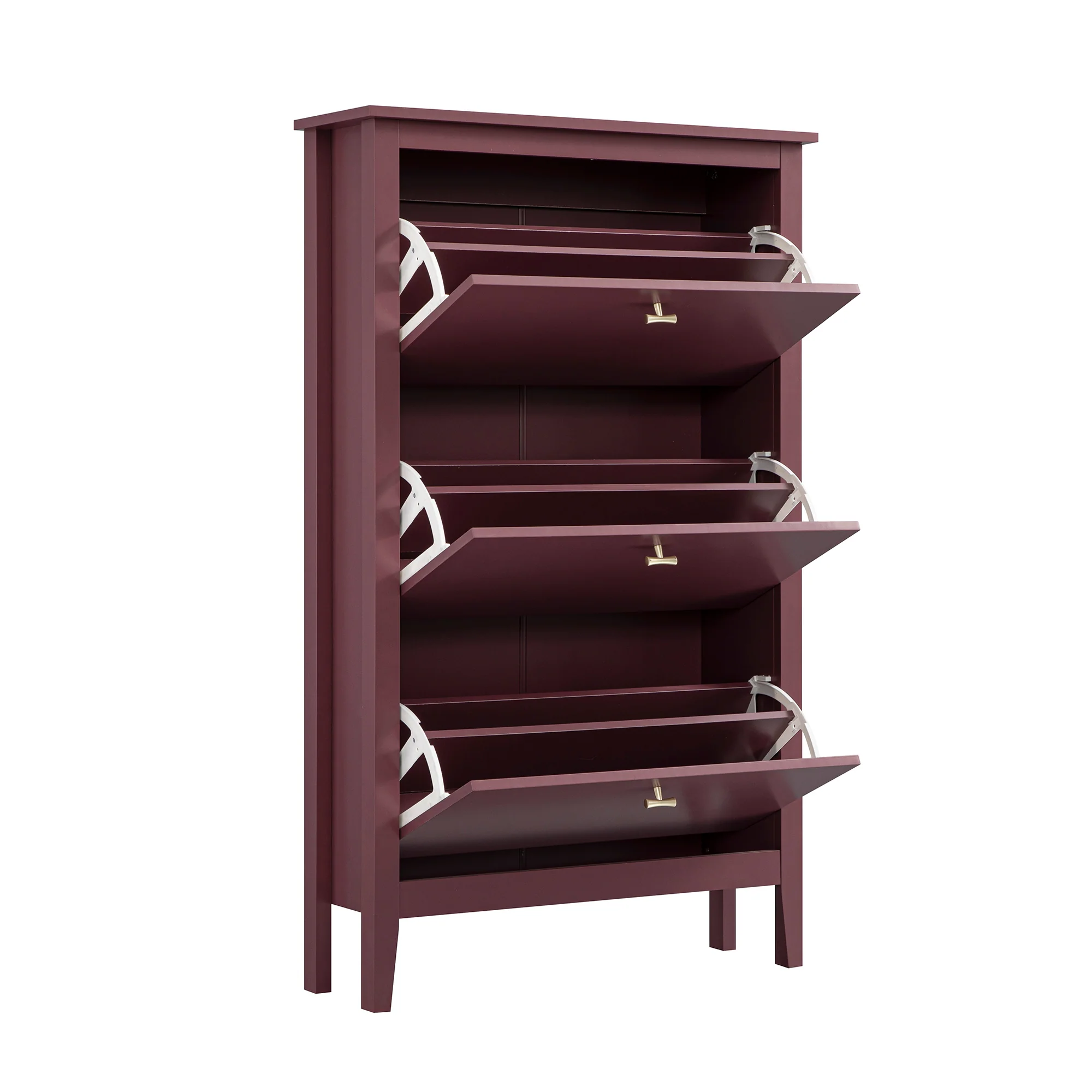 Oakham 3-Tier Shoe Cabinet, Wild Cherry - Image 10