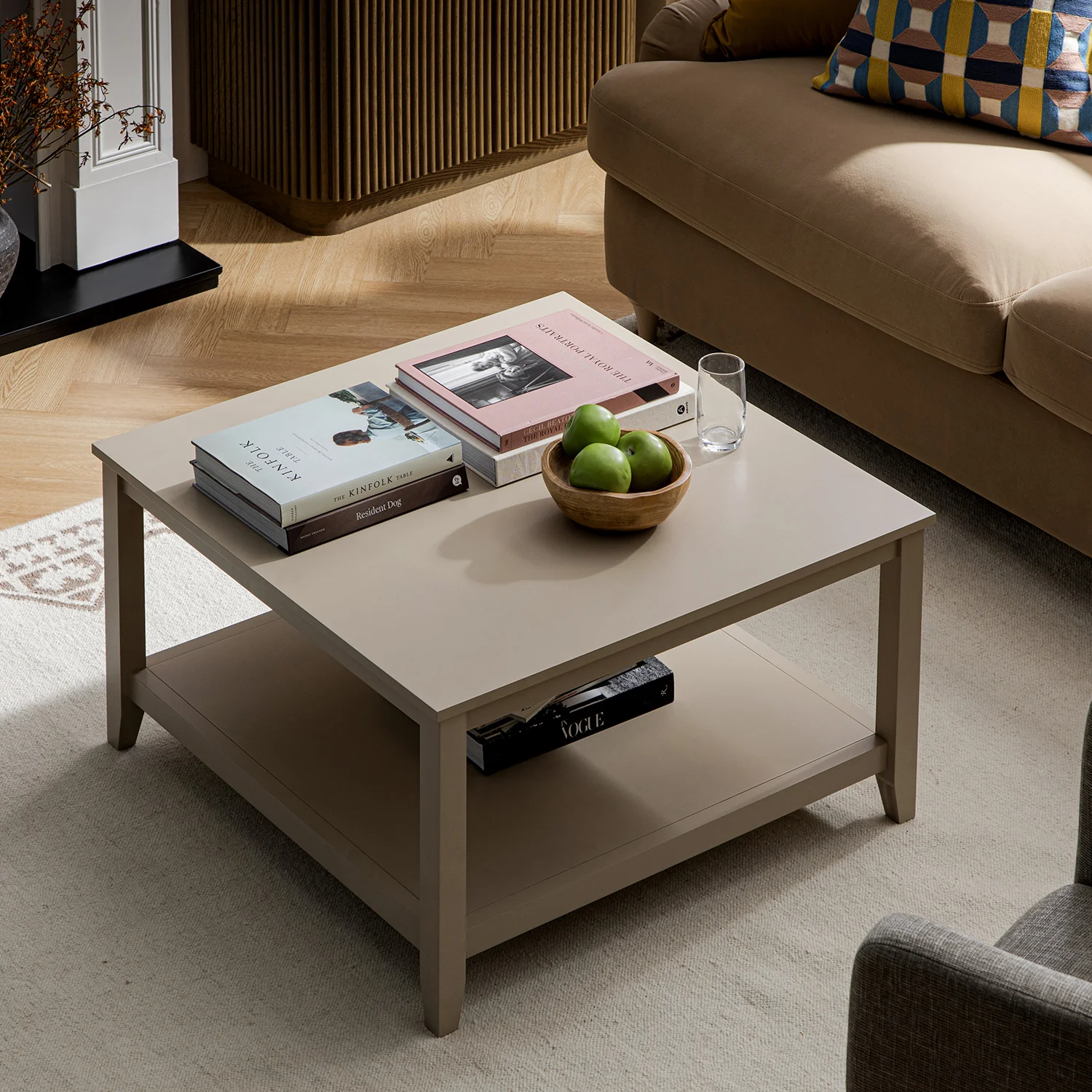 Oakham 80cm Square Coffee Table, Deep Greige - Image 2