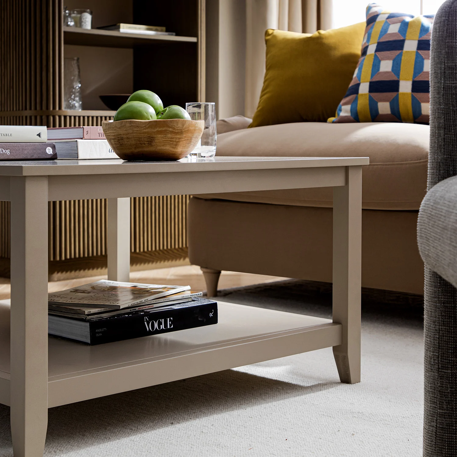 Oakham 80cm Square Coffee Table, Deep Greige - Image 4