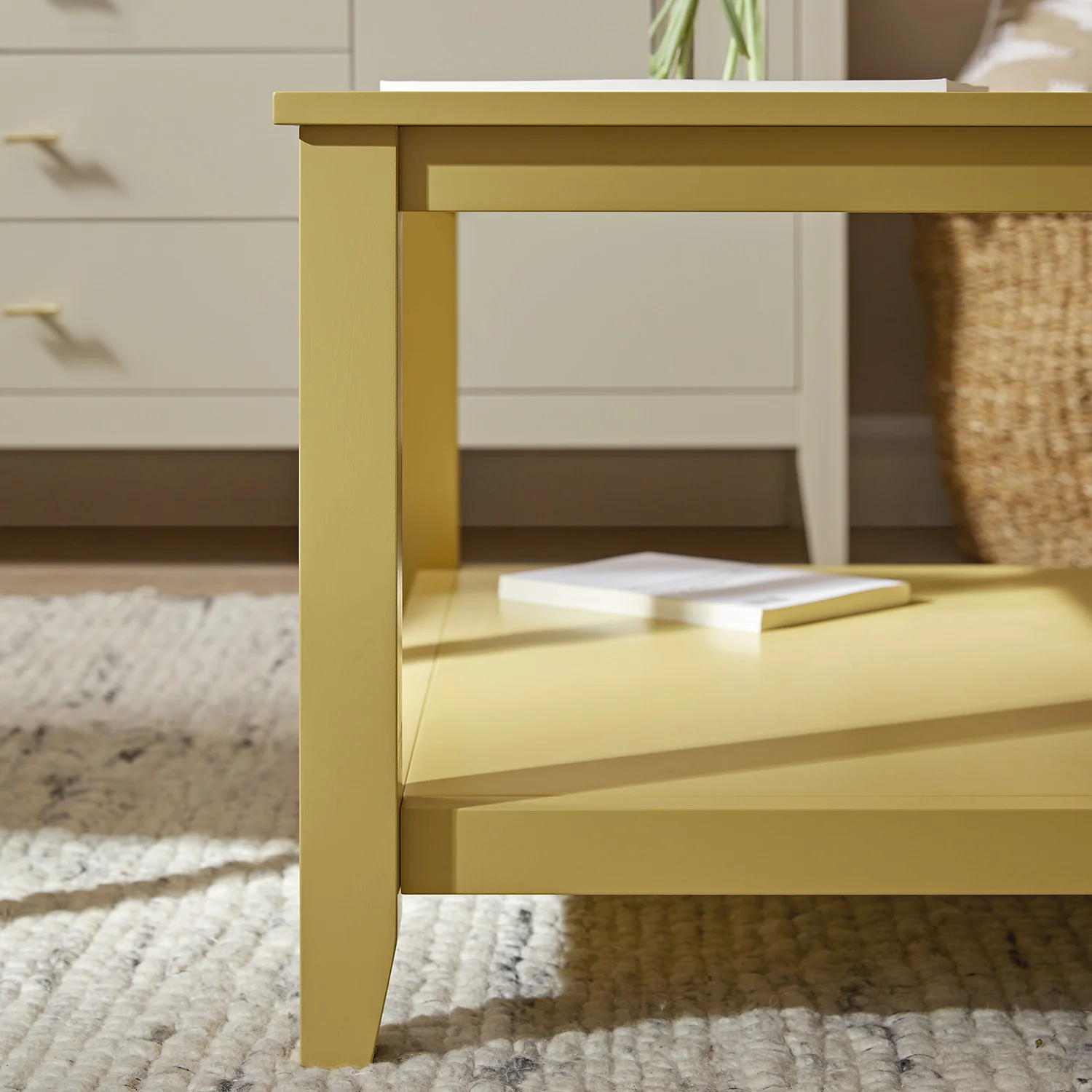 Oakham 80cm Square Coffee Table, Rattan Yellow - Image 6