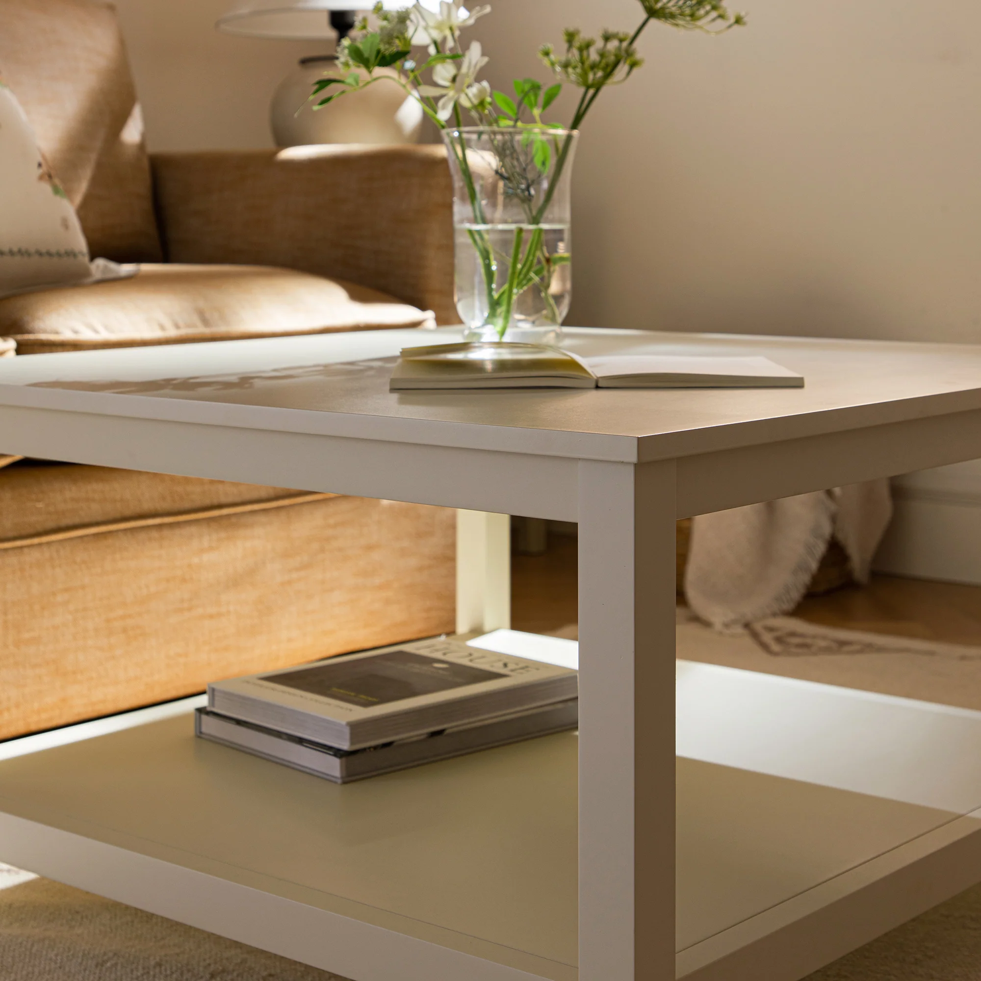 Oakham 80cm Square Coffee Table, Shaded White - Image 5