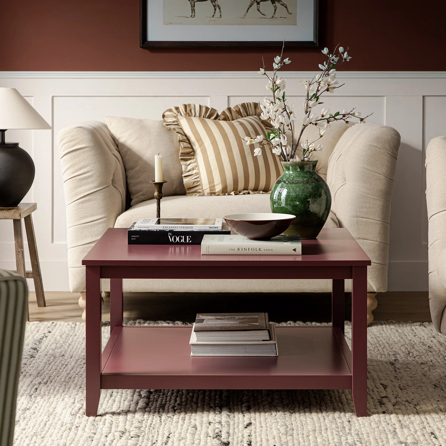 Oakham 80cm Square Coffee Table, Wild Cherry - Image 3
