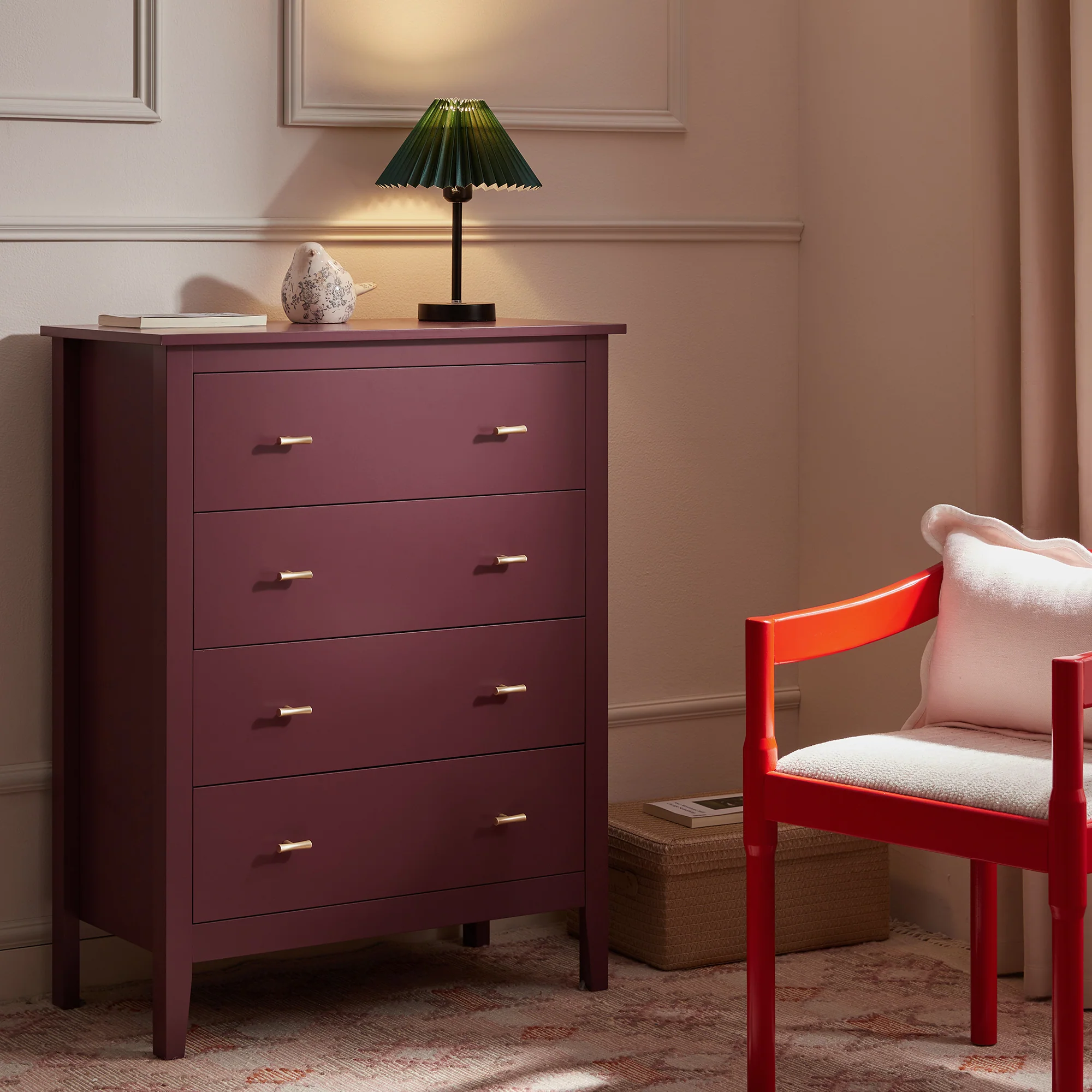 Oakham Chest of 4 Drawers, Wild Cherry - Image 2