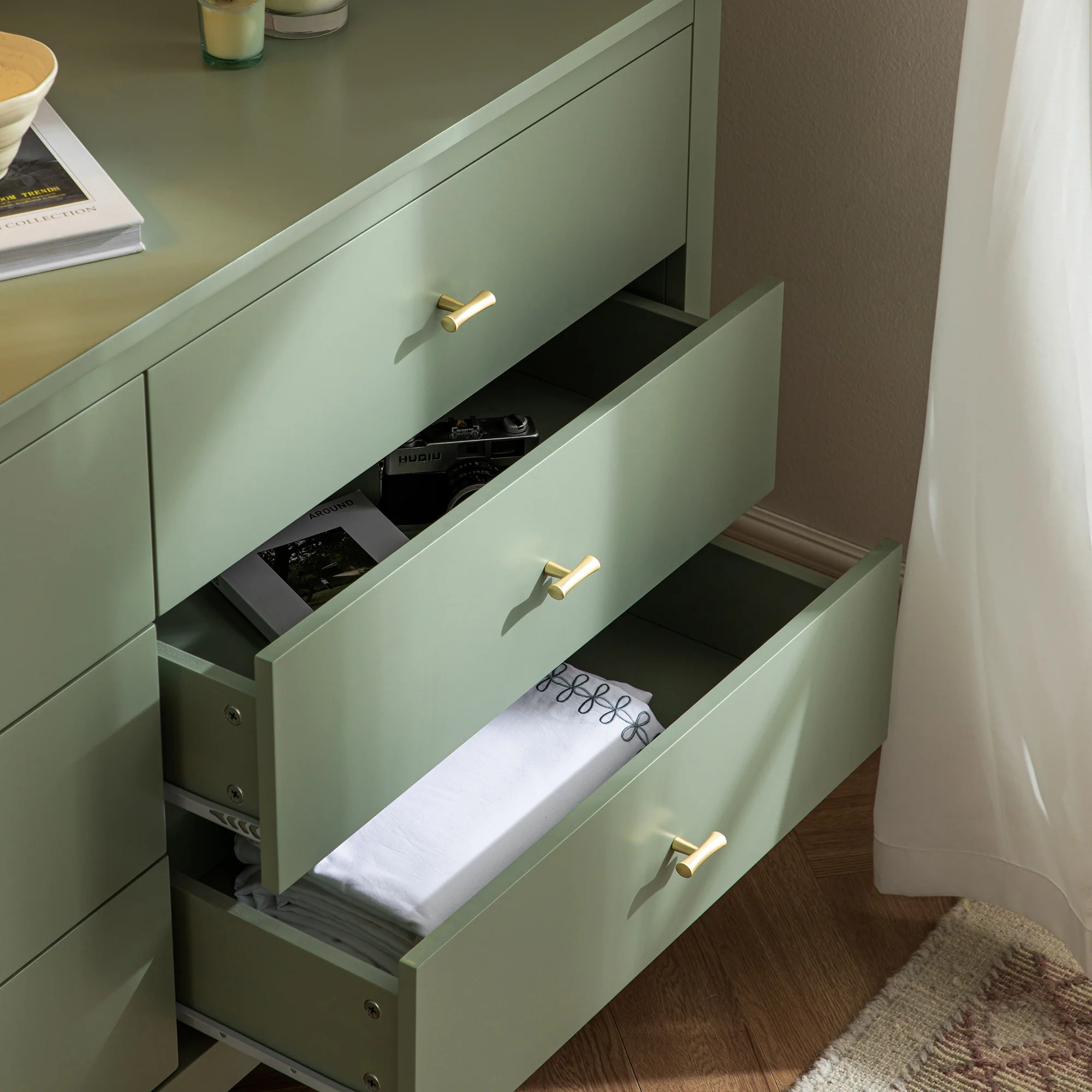 Oakham Chest of 6 Drawers, Desert Sage - Image 4