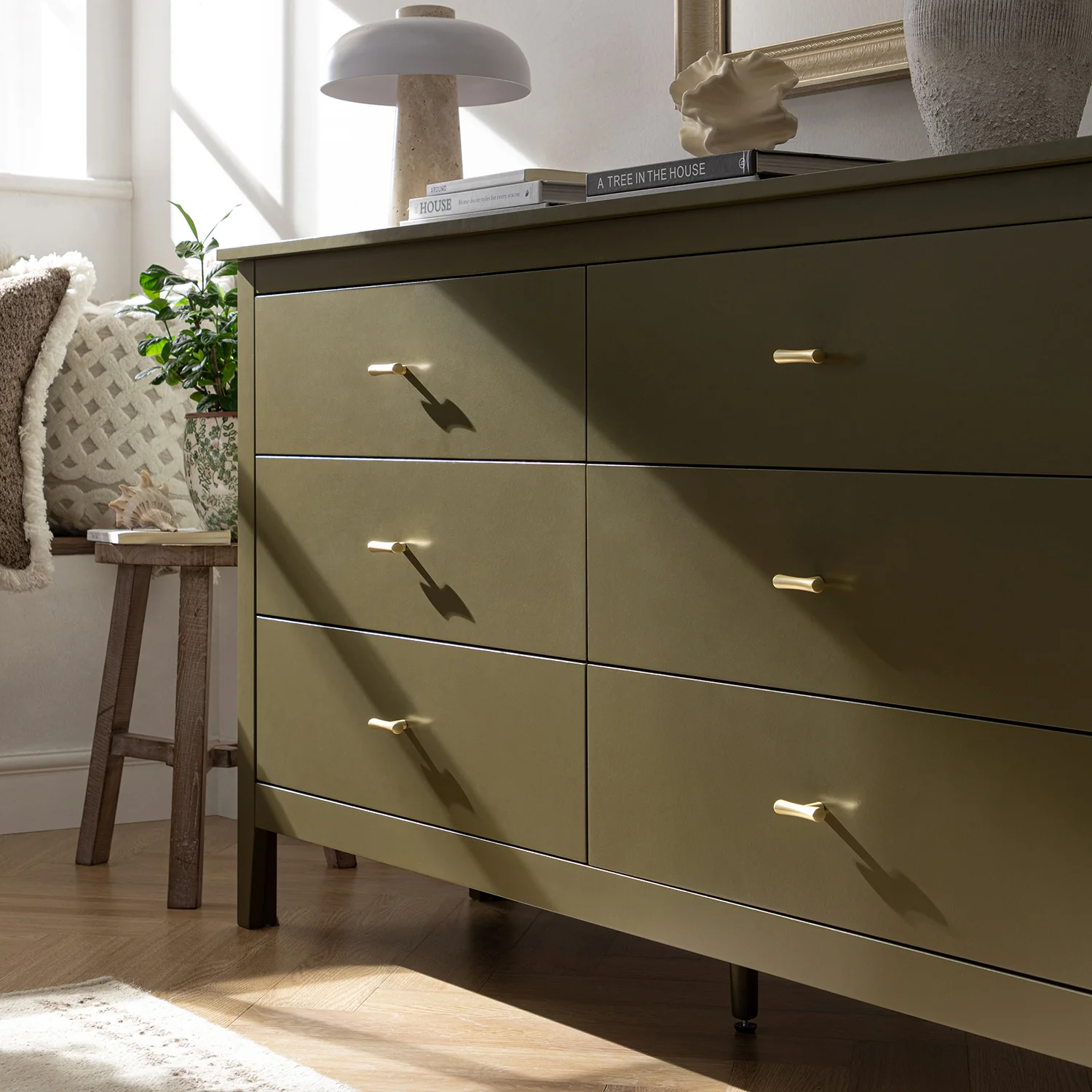 Oakham Chest of 6 Drawers, Olive Grove - Image 3