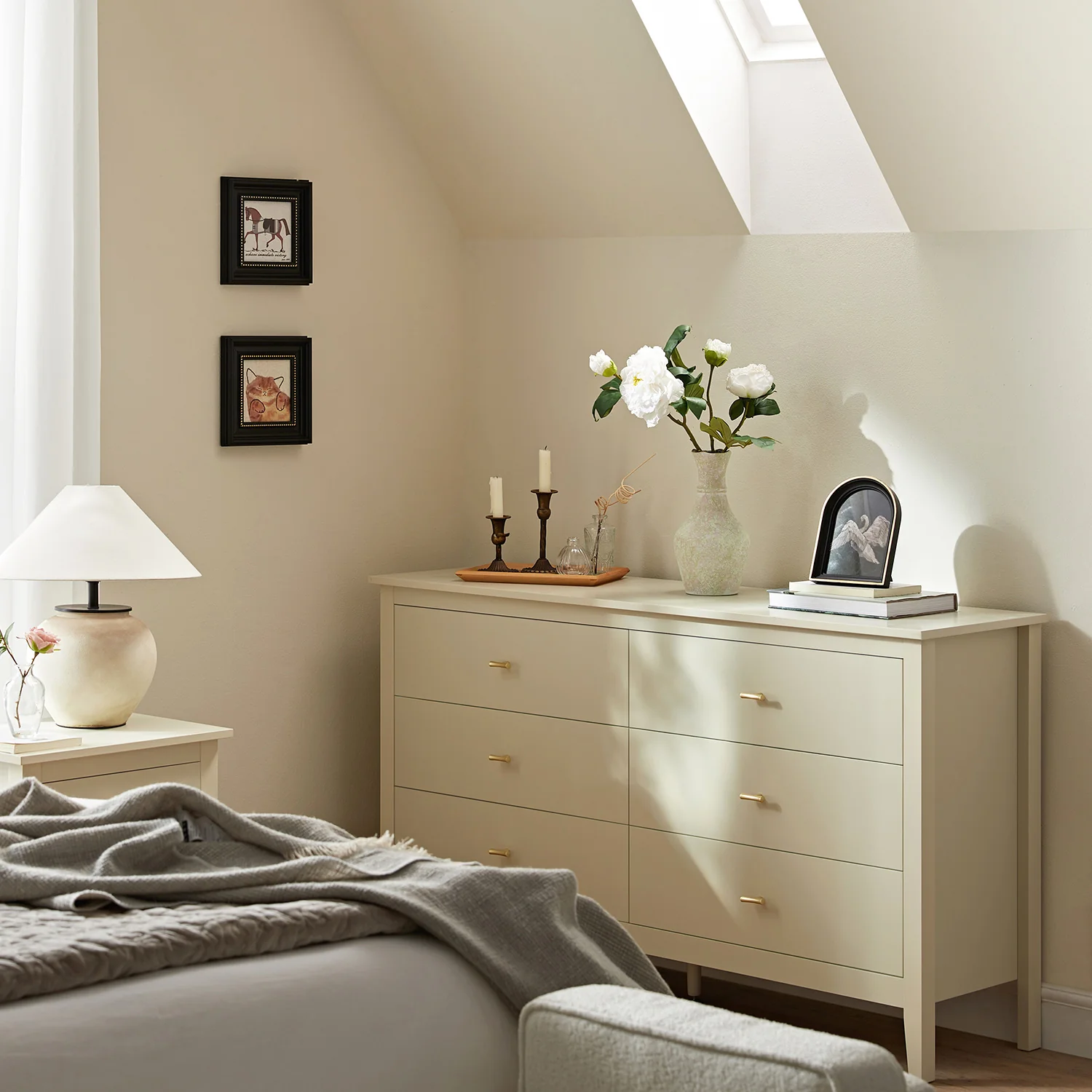Oakham Chest of 6 Drawers, Shaded White - Image 2