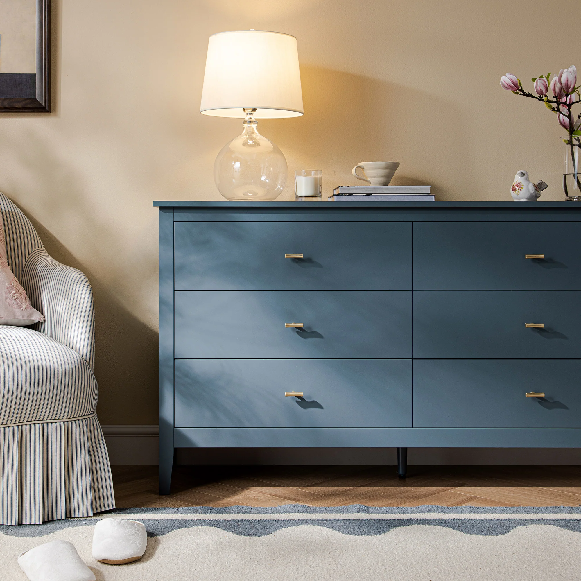 Oakham Chest of 6 Drawers, Stormy Blue - Image 3