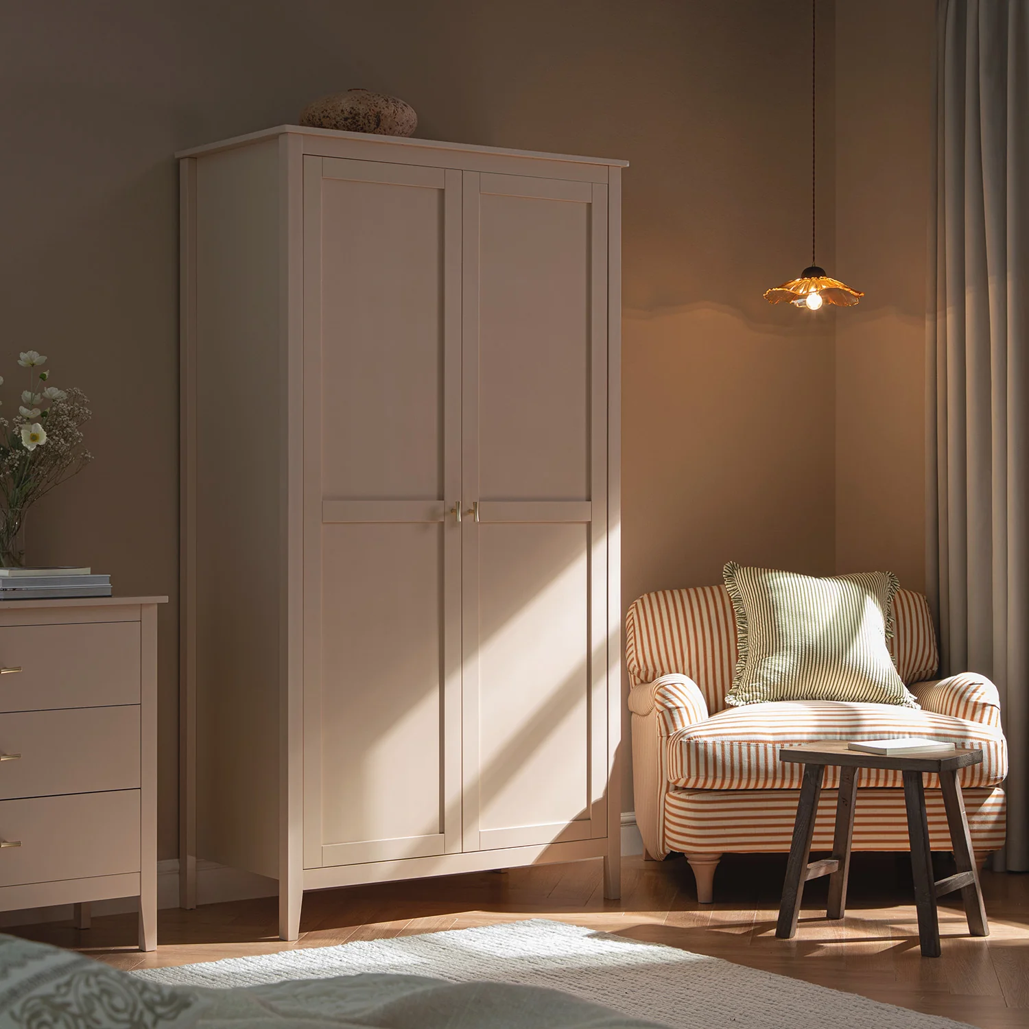 Oakham Double Wardrobe, Nude Pink - Image 3