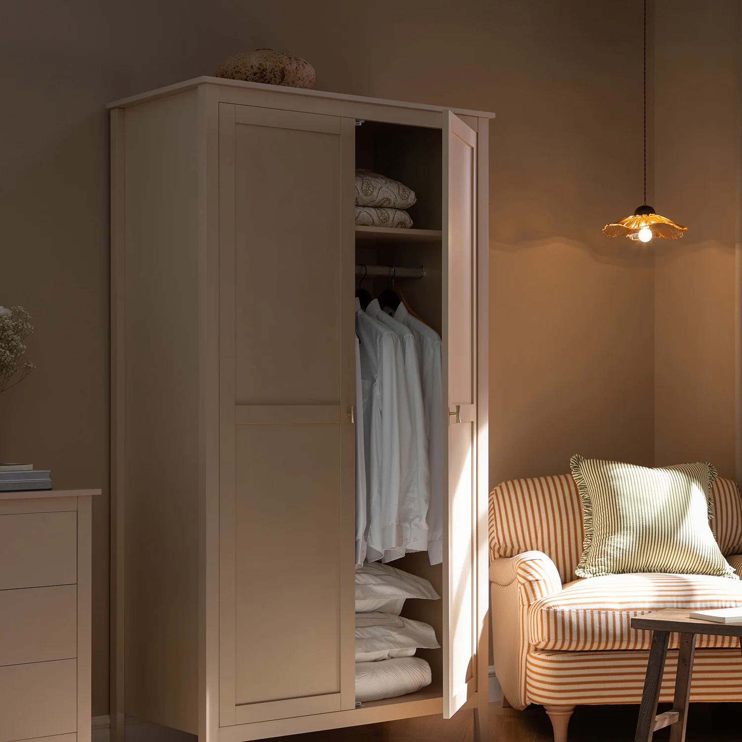Oakham Double Wardrobe, Nude Pink - Image 4