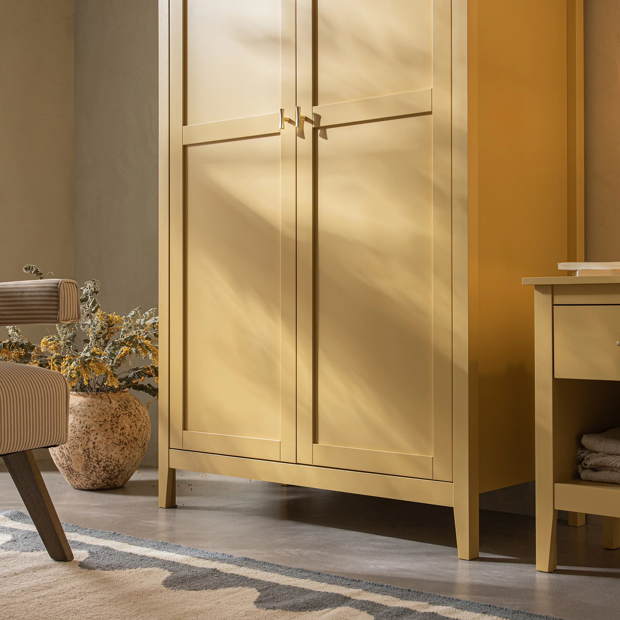 Oakham Double Wardrobe, Rattan Yellow - Image 6