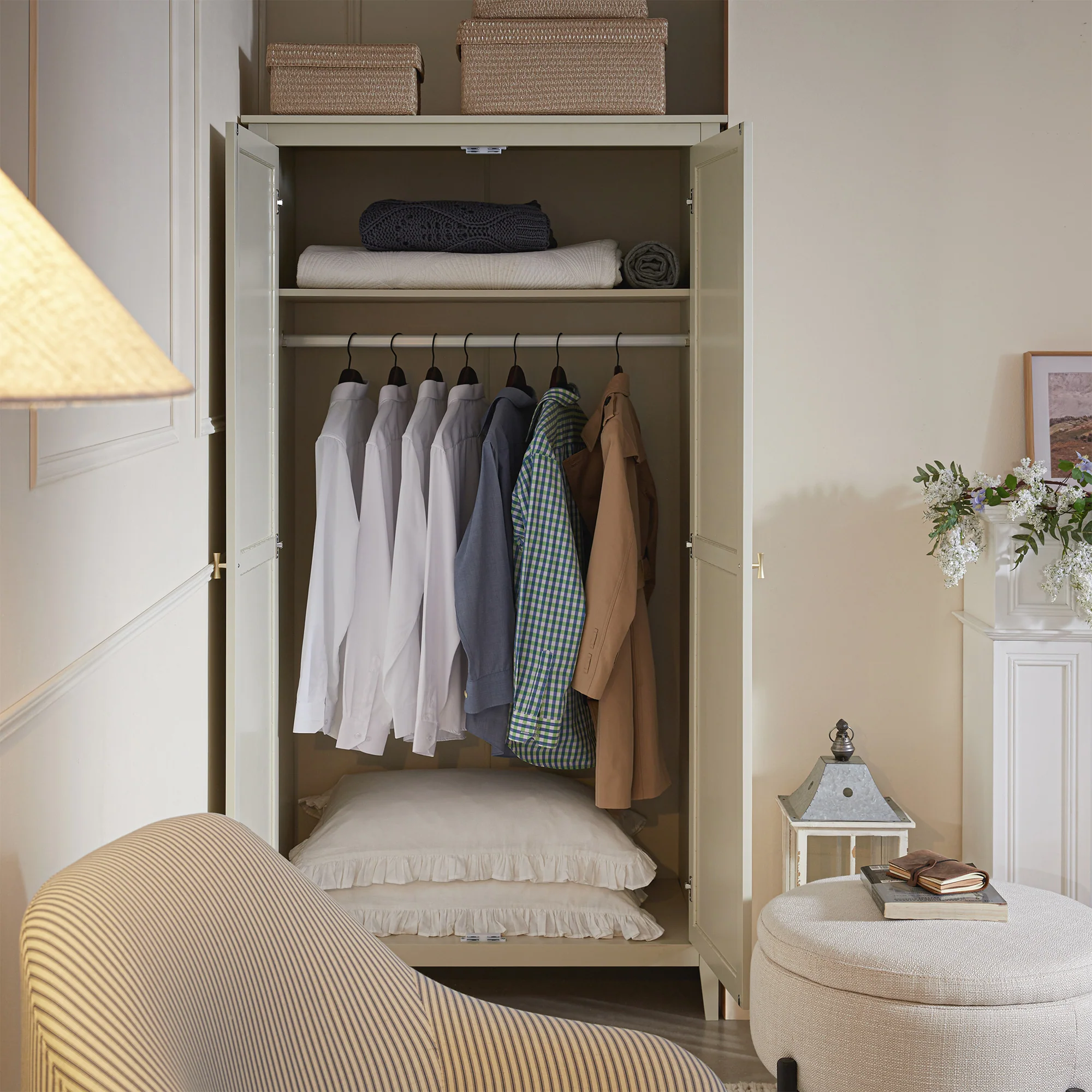Oakham Double Wardrobe, Shaded White - Image 2