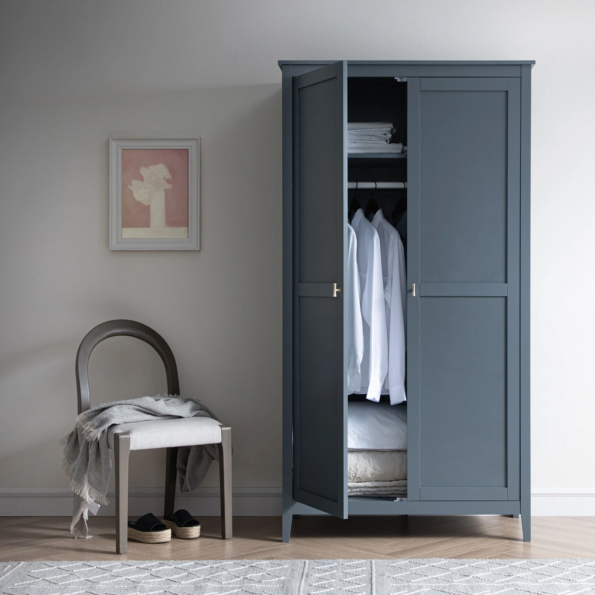 Oakham Double Wardrobe, Stormy Blue - Image 3