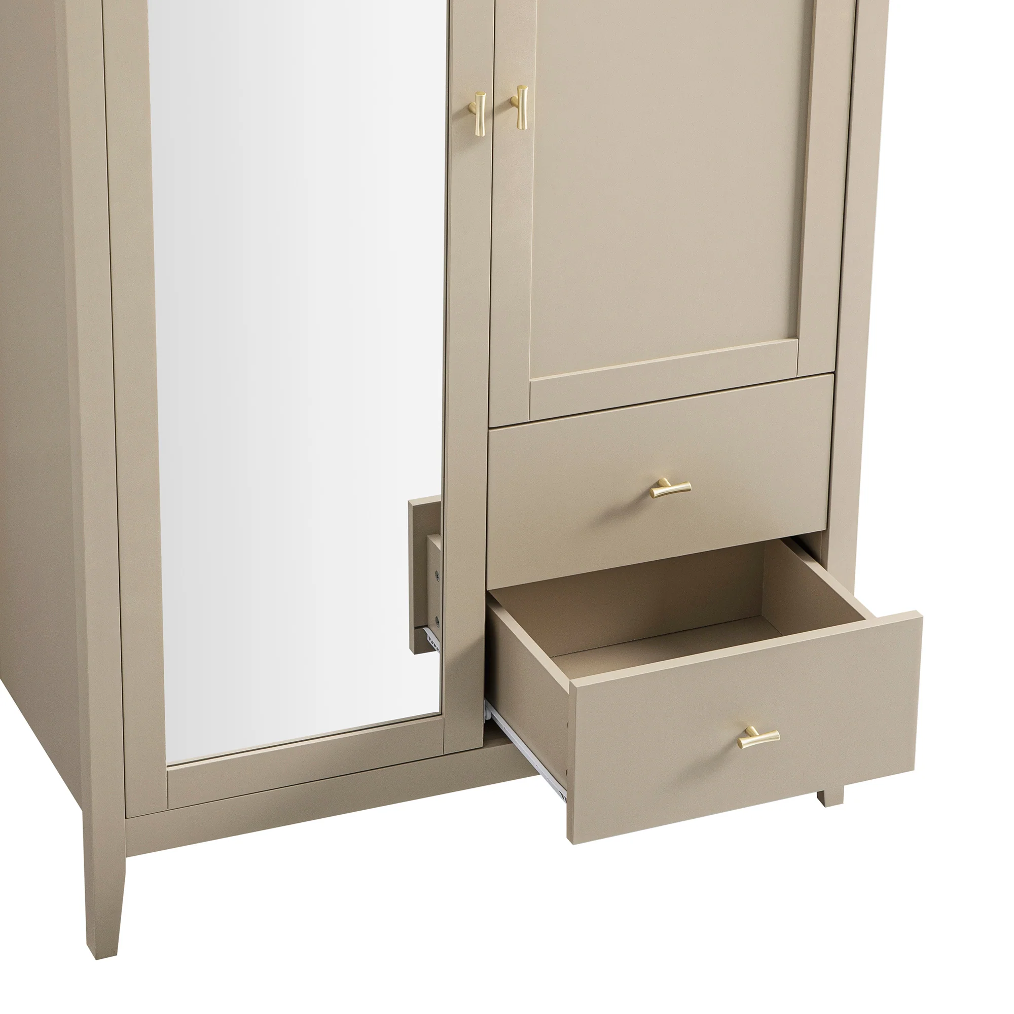 Oakham Mirrored Double Wardrobe, Deep Greige - Image 14