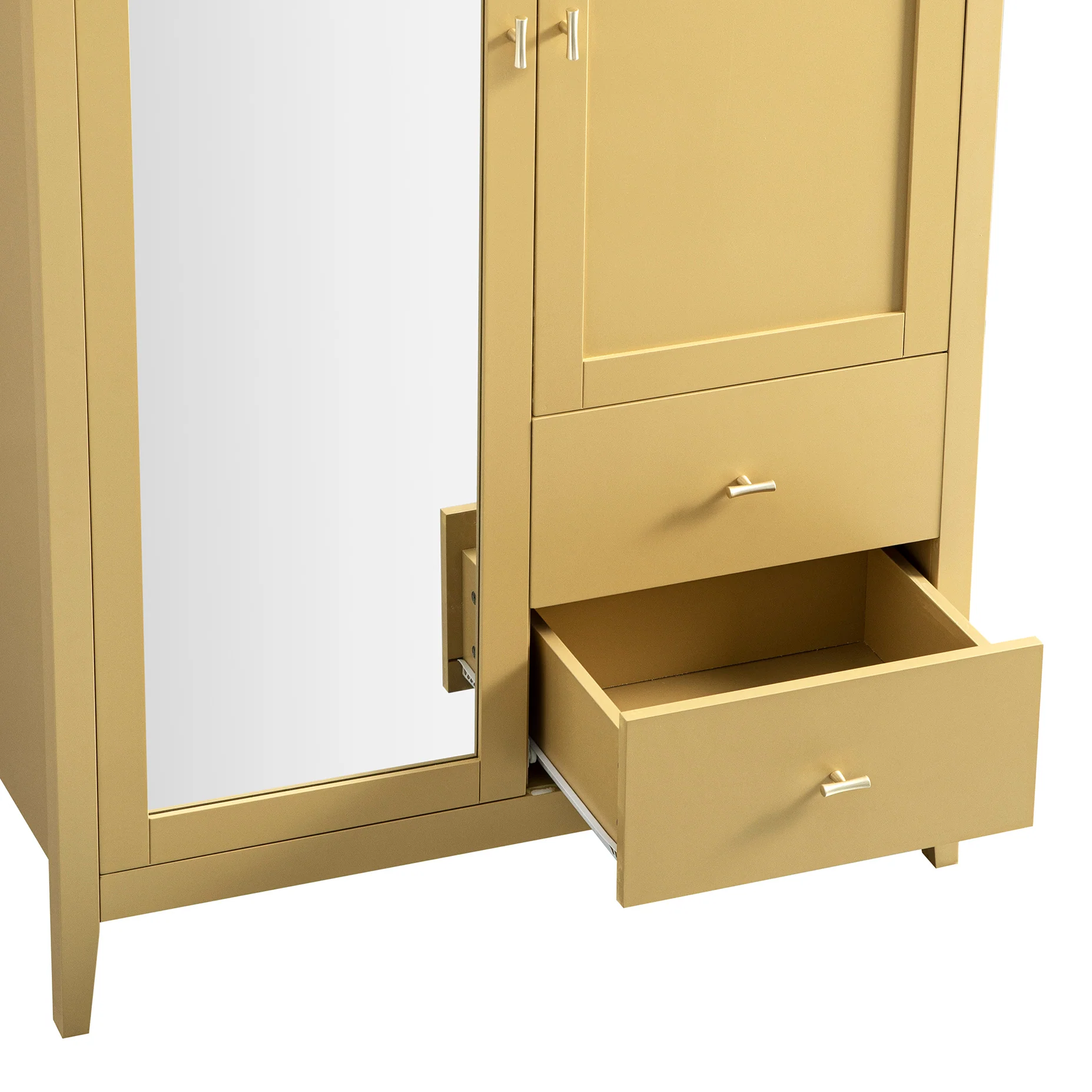 Oakham Mirrored Double Wardrobe, Rattan Yellow - Image 14
