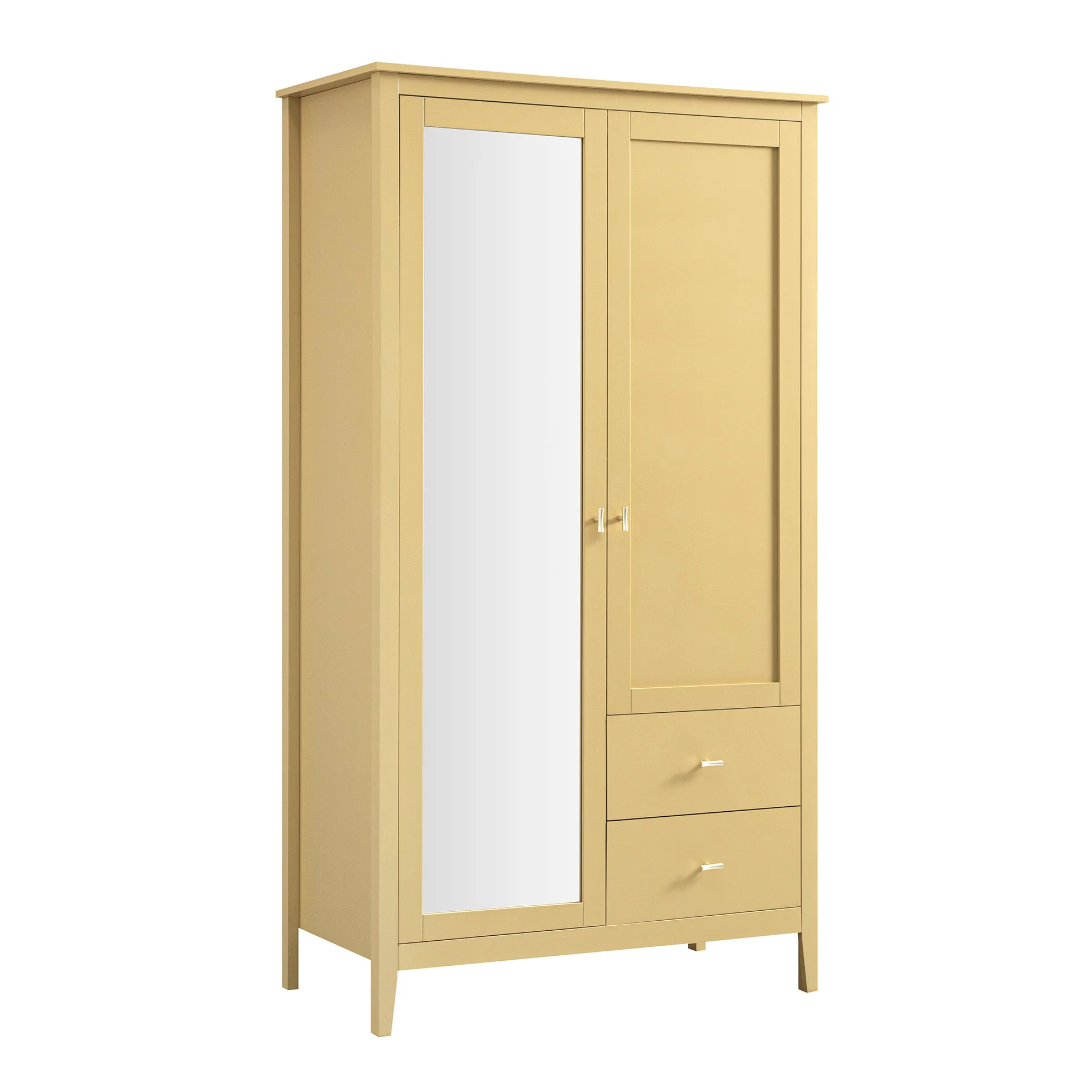 Oakham Mirrored Double Wardrobe, Rattan Yellow - Image 7