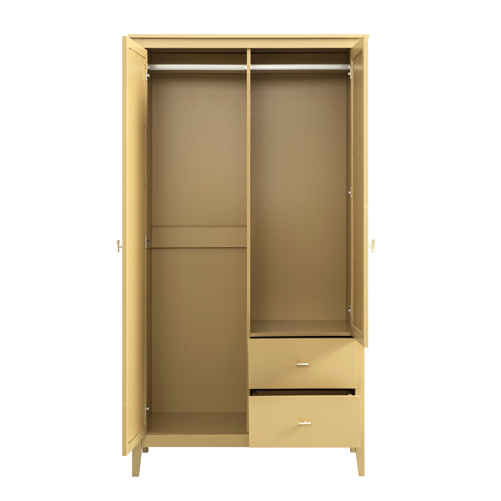 Oakham Mirrored Double Wardrobe, Rattan Yellow - Image 9