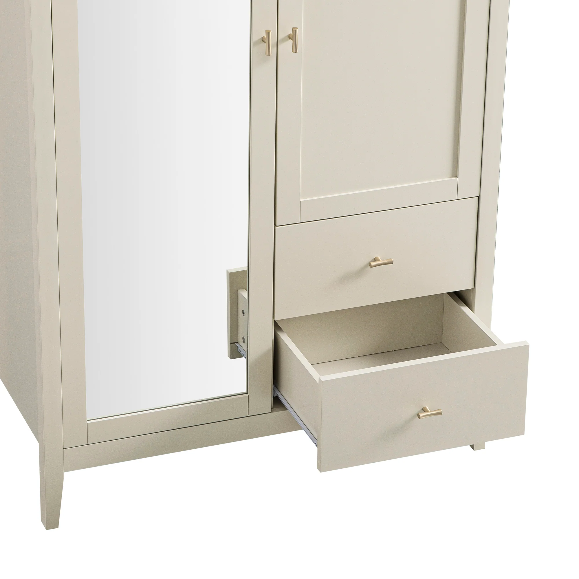 Oakham Mirrored Double Wardrobe, Shaded White - Image 15