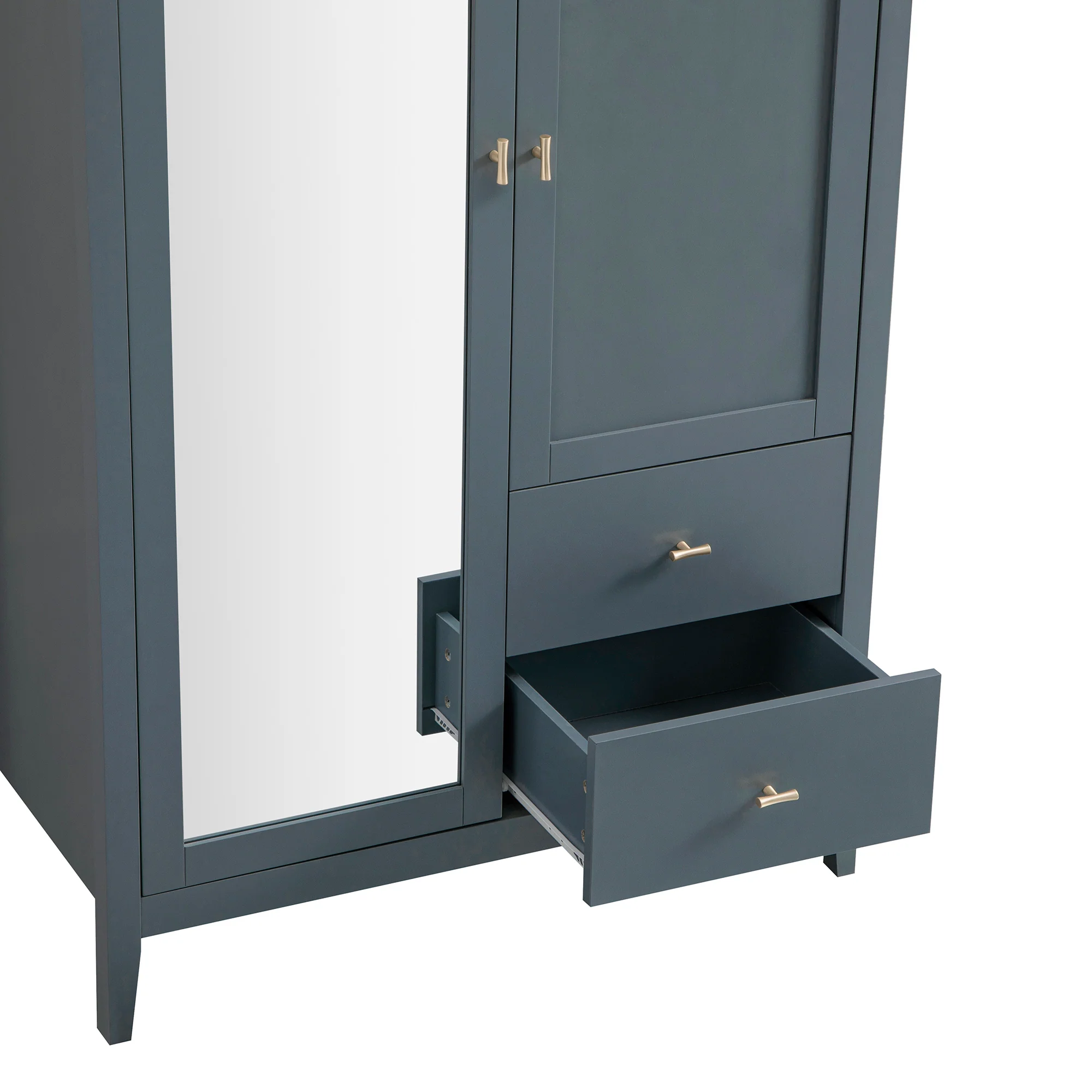 Oakham Mirrored Double Wardrobe, Stormy Blue - Image 15