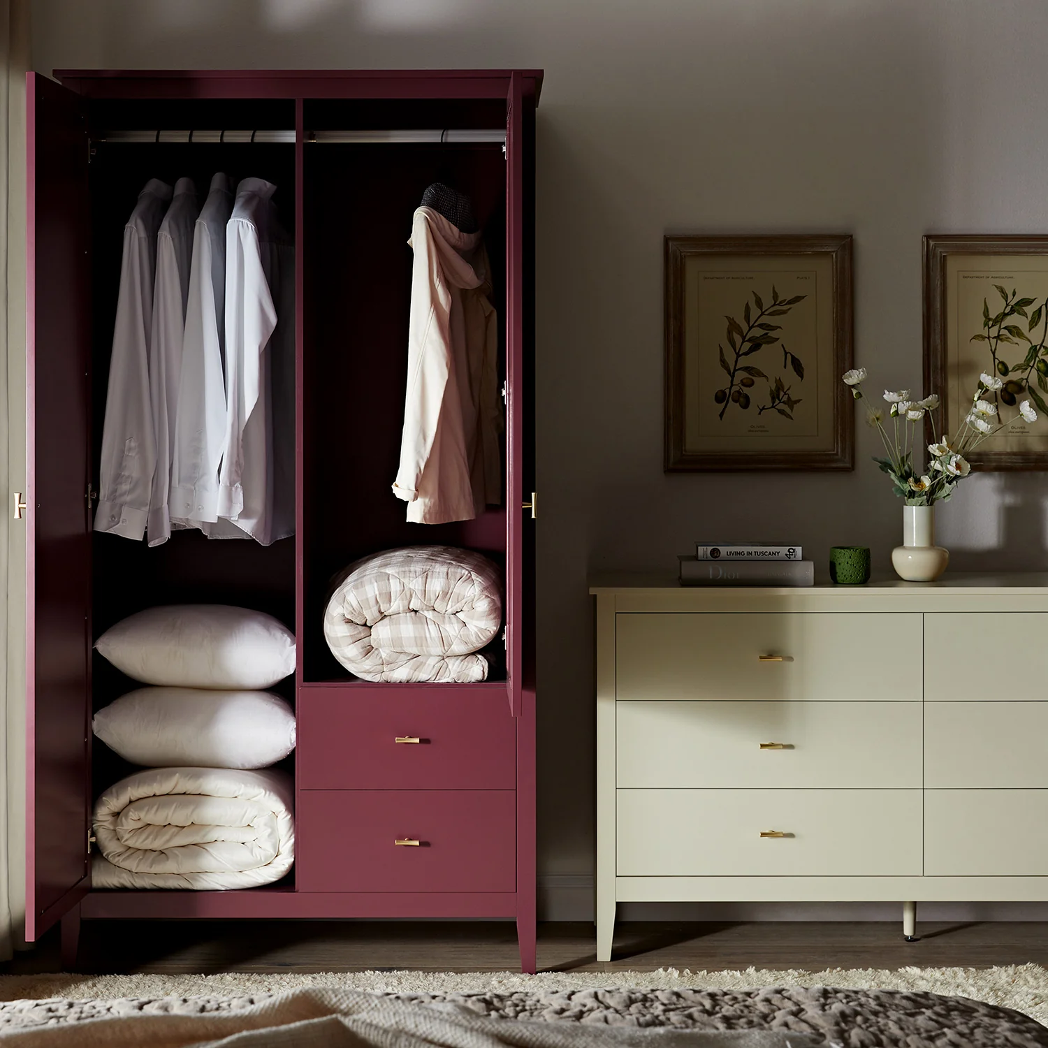 Oakham Mirrored Double Wardrobe, Wild Cherry - Image 2