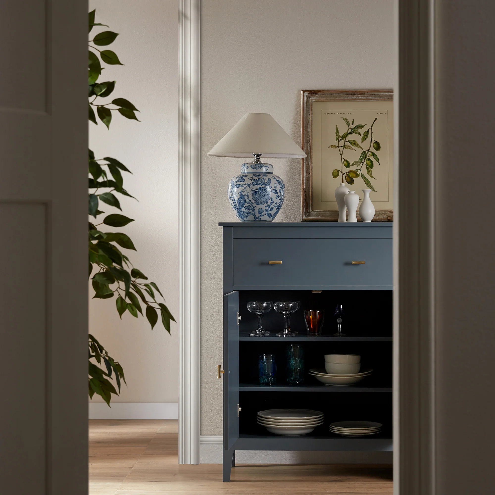 Oakham Small Sideboard with Drawer, Stormy Blue - Image 3