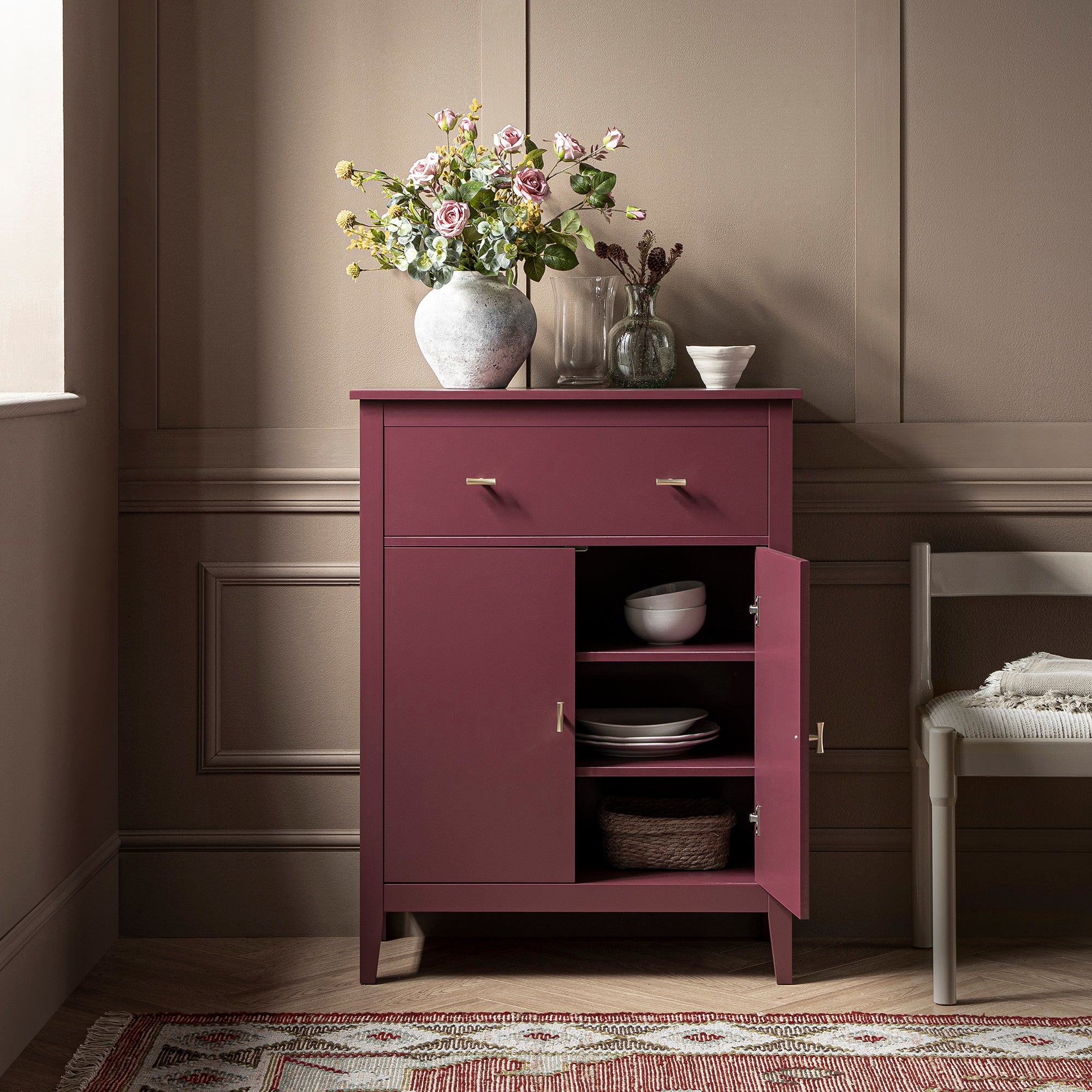 Oakham Small Sideboard with Drawer, Wild Cherry - Image 2