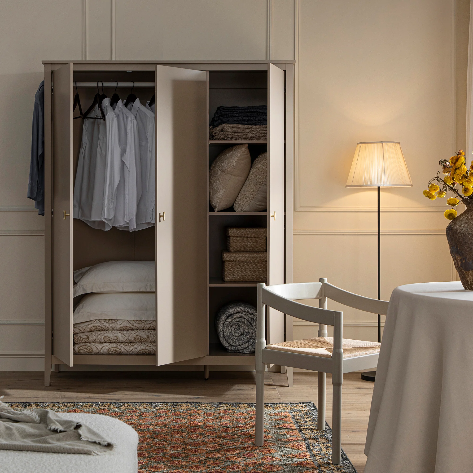 Oakham Triple Wardrobe, Deep Greige - Image 2
