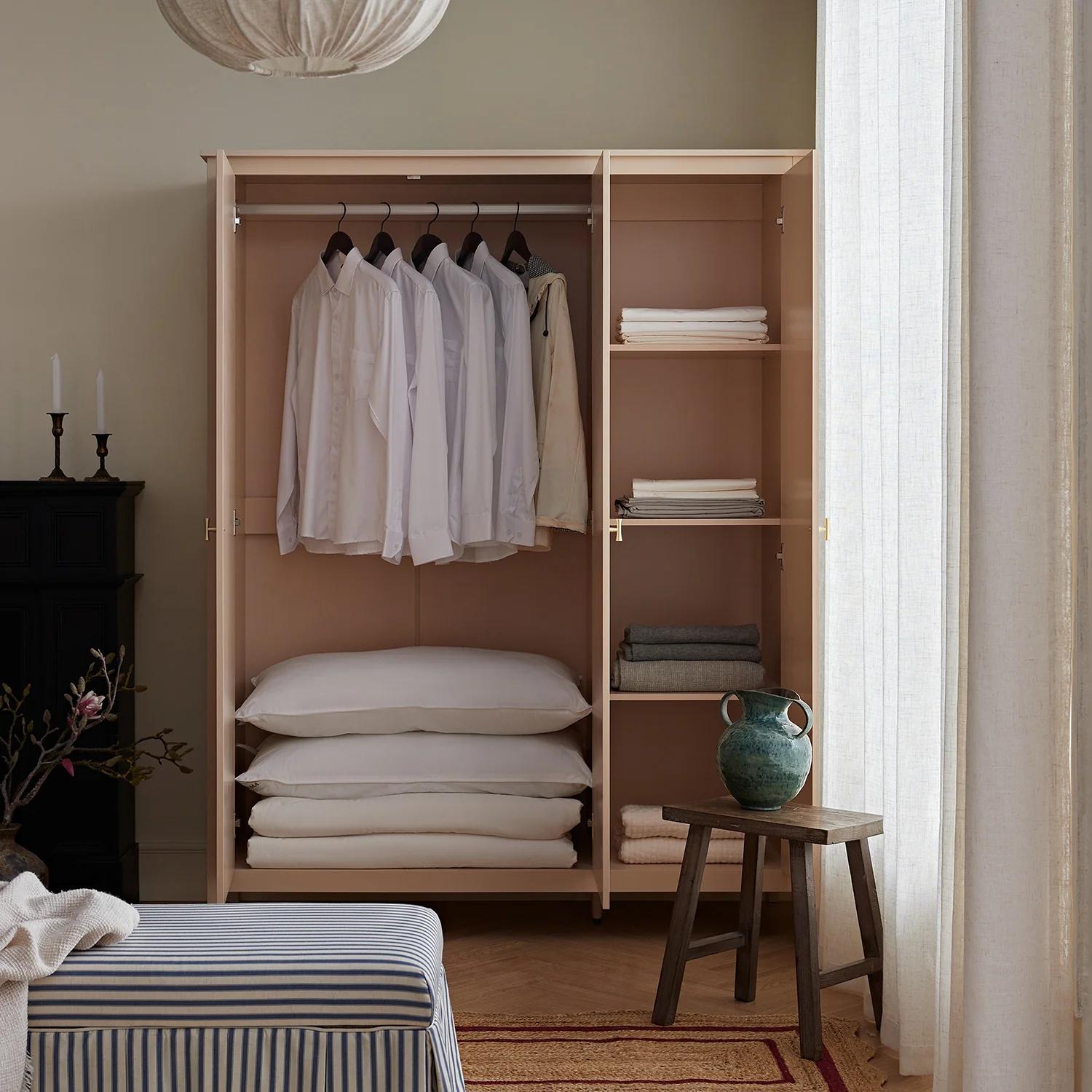 Oakham Triple Wardrobe, Nude Pink - Image 3