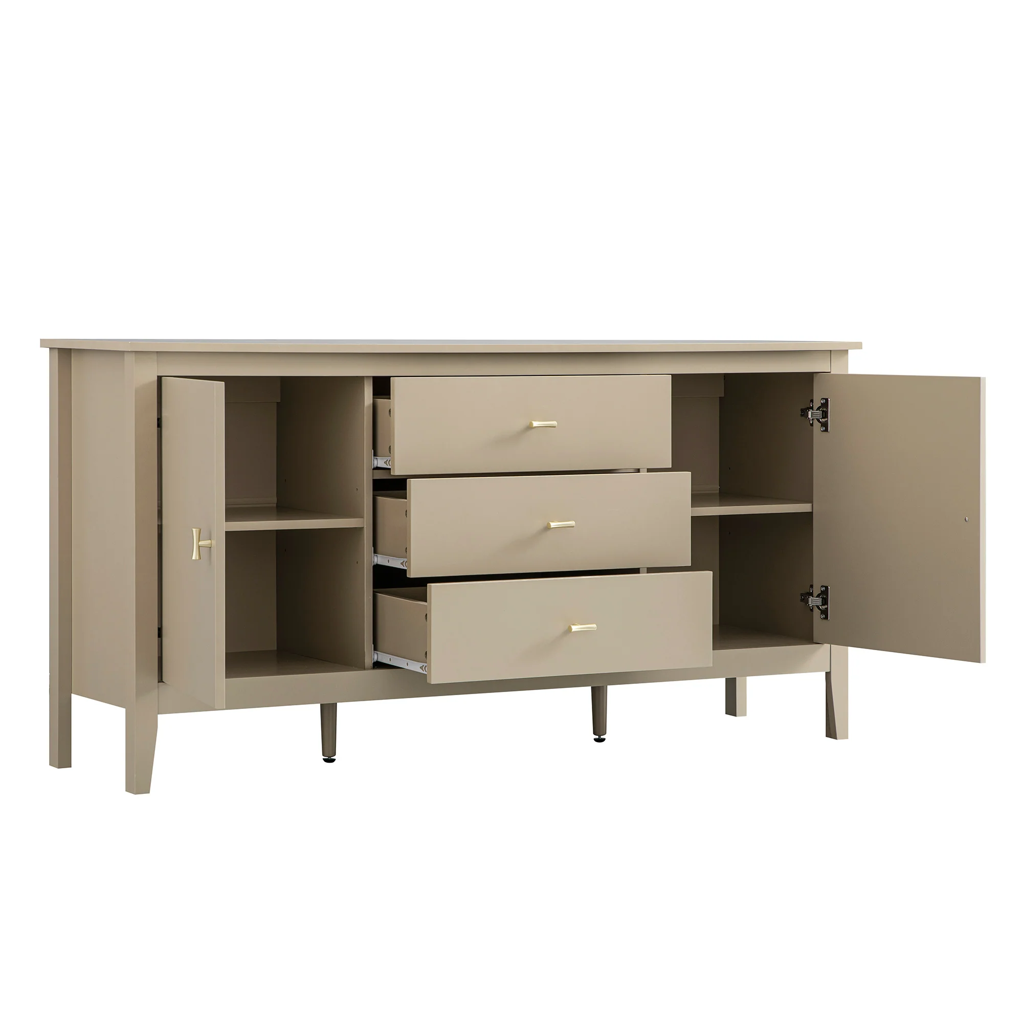 Oakham Wide Sideboard with Drawers, Deep Greige - Image 12