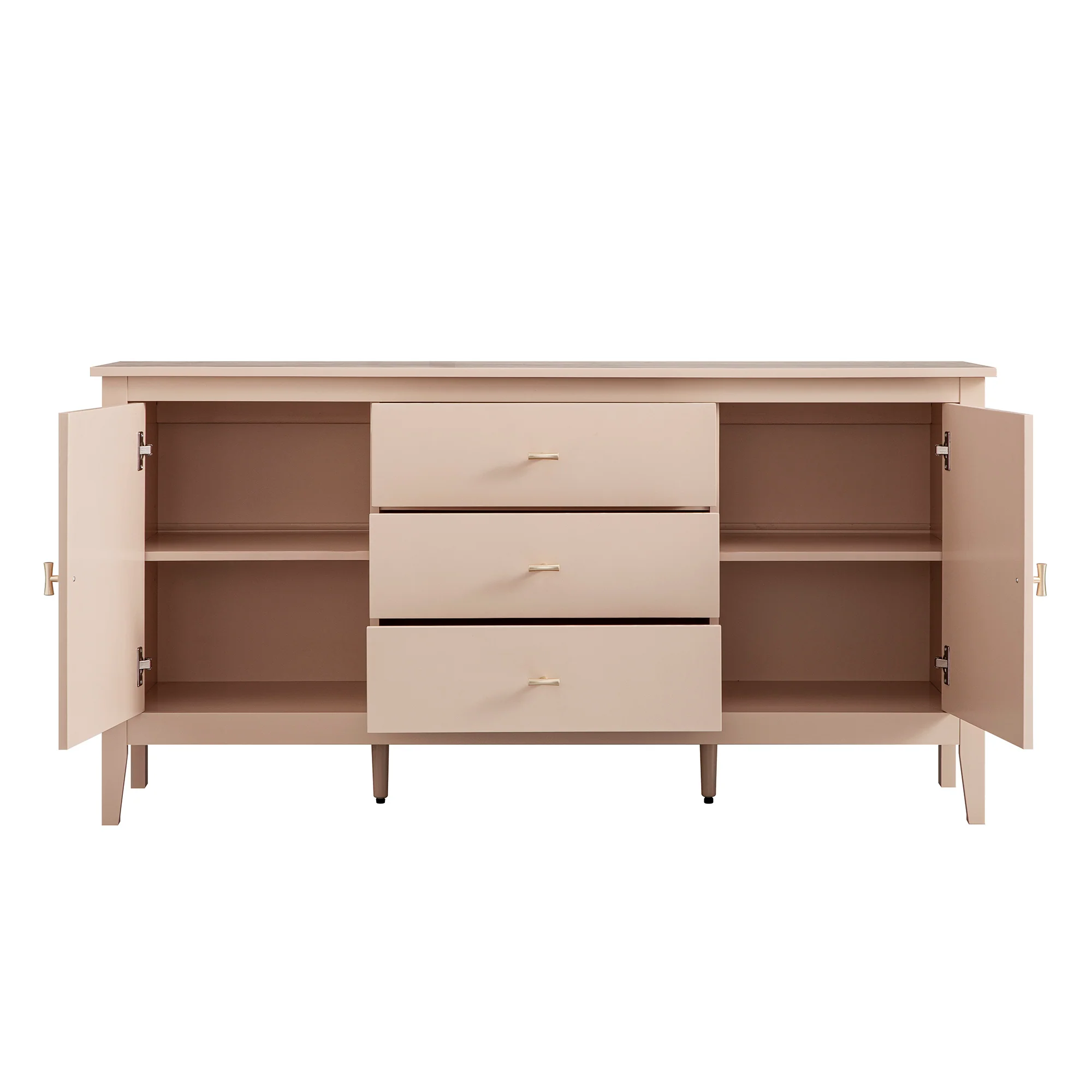 Oakham Wide Sideboard with Drawers, Nude Pink - Image 10