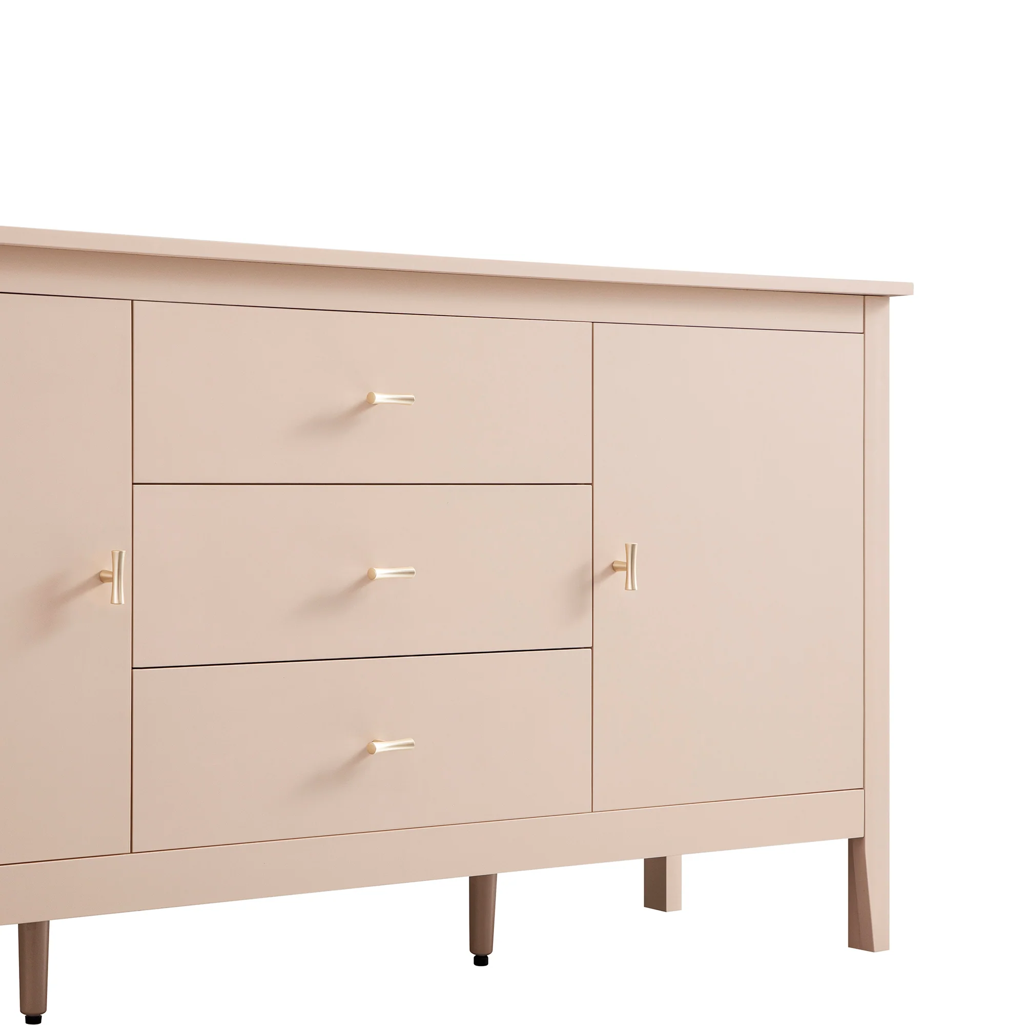 Oakham Wide Sideboard with Drawers, Nude Pink - Image 14