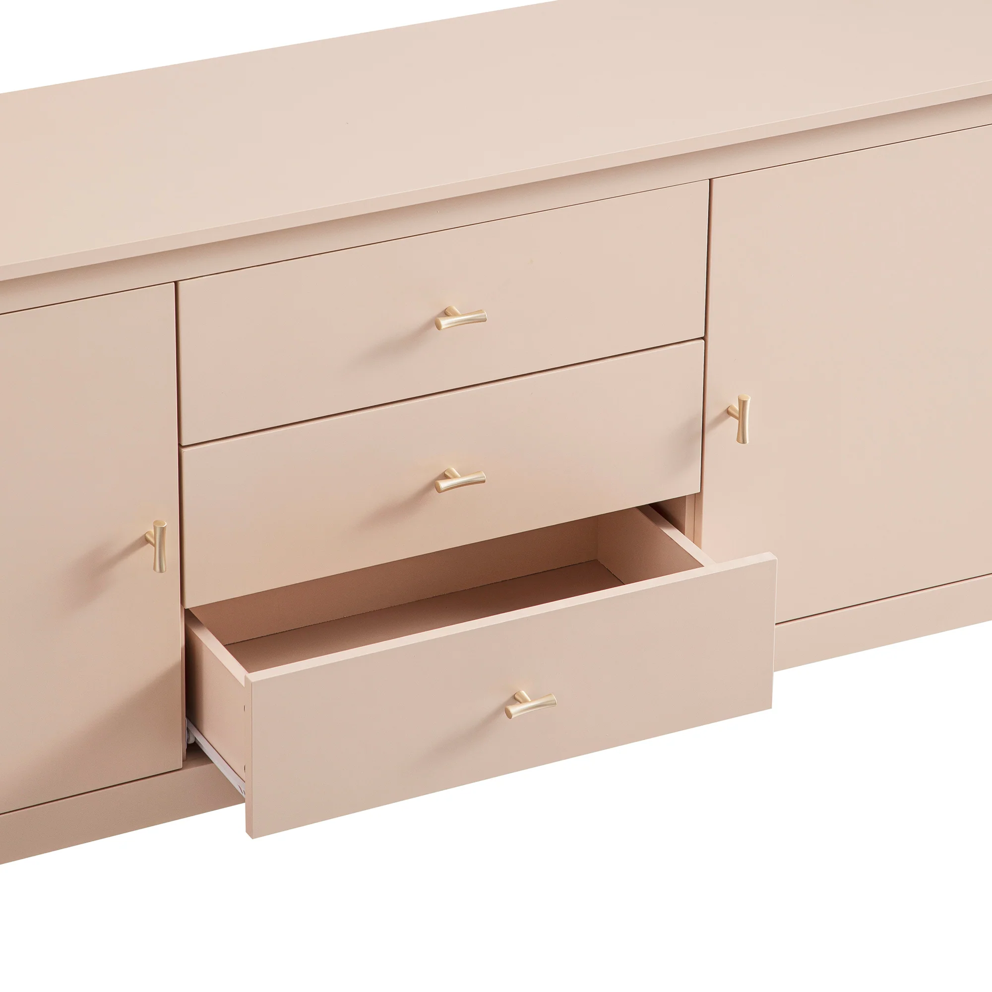 Oakham Wide Sideboard with Drawers, Nude Pink - Image 15