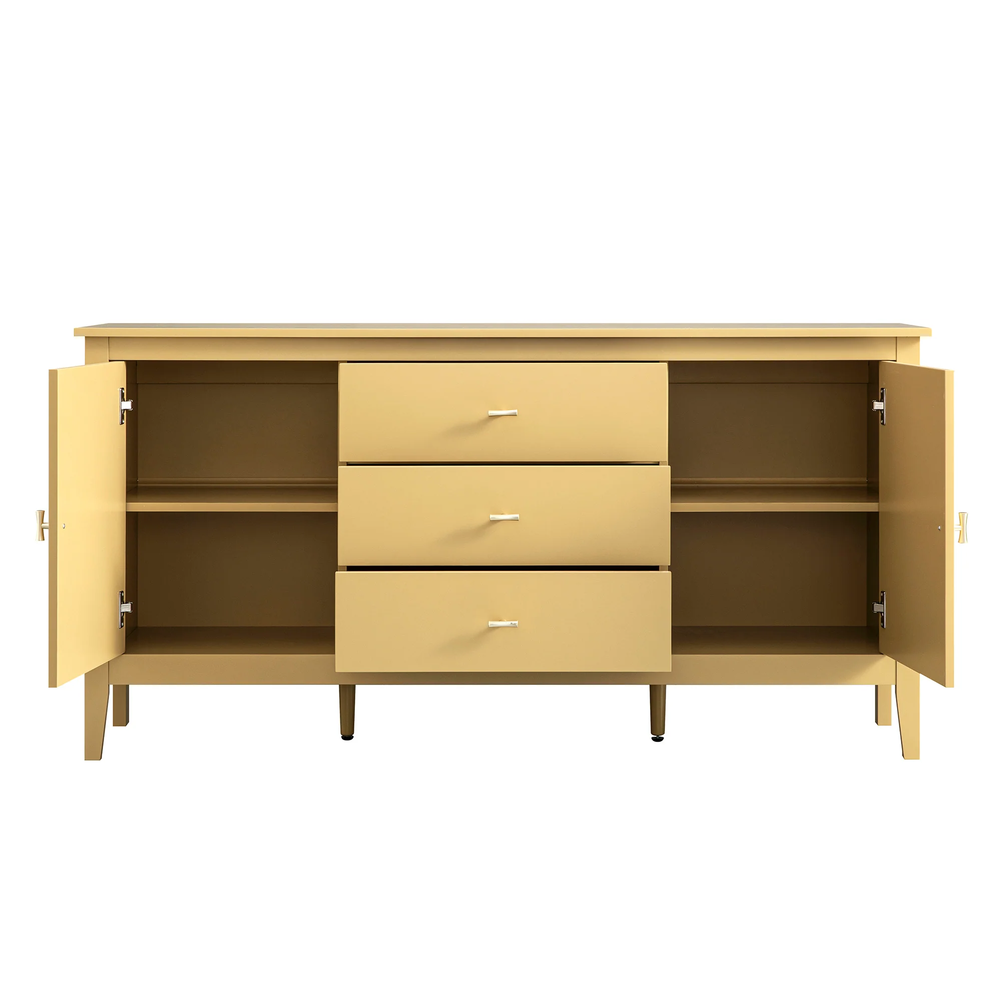 Oakham Wide Sideboard with Drawers, Rattan Yellow - Image 11