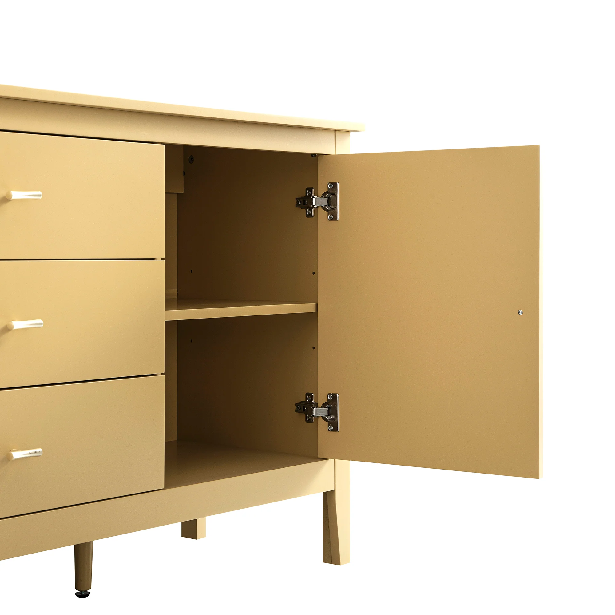 Oakham Wide Sideboard with Drawers, Rattan Yellow - Image 17