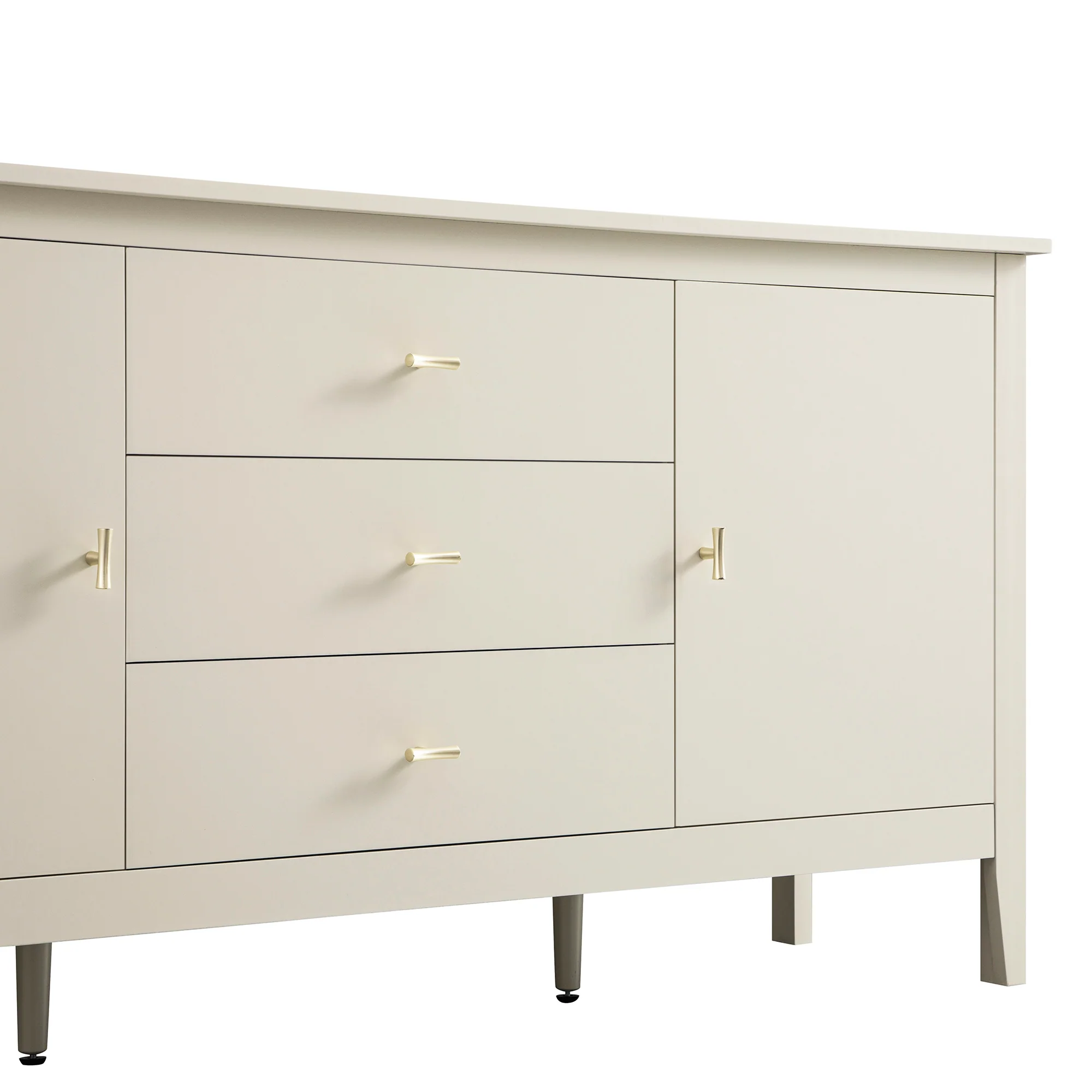 Oakham Wide Sideboard with Drawers, Shaded White - Image 14