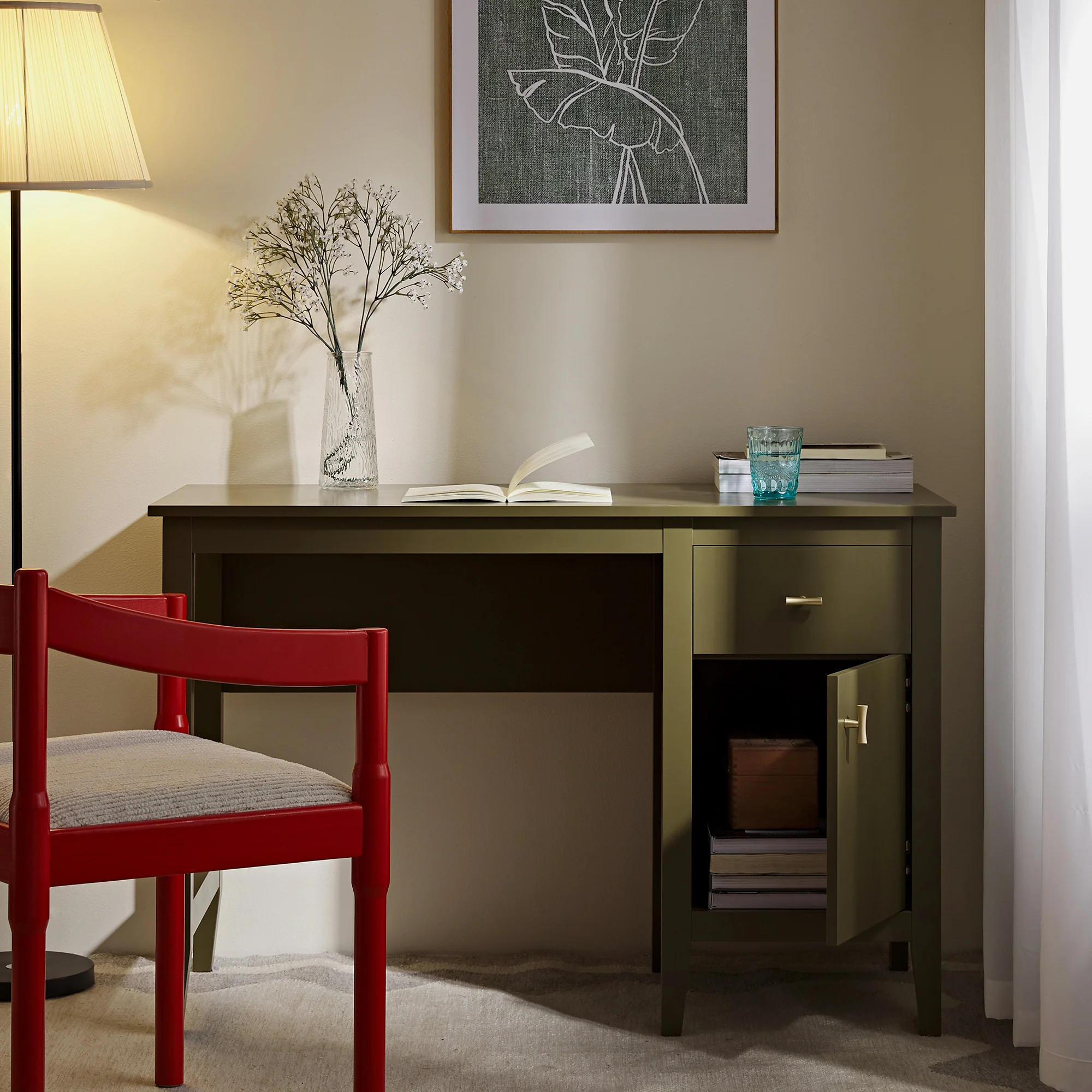 Oakham Writing Desk, Olive Grove - Image 3