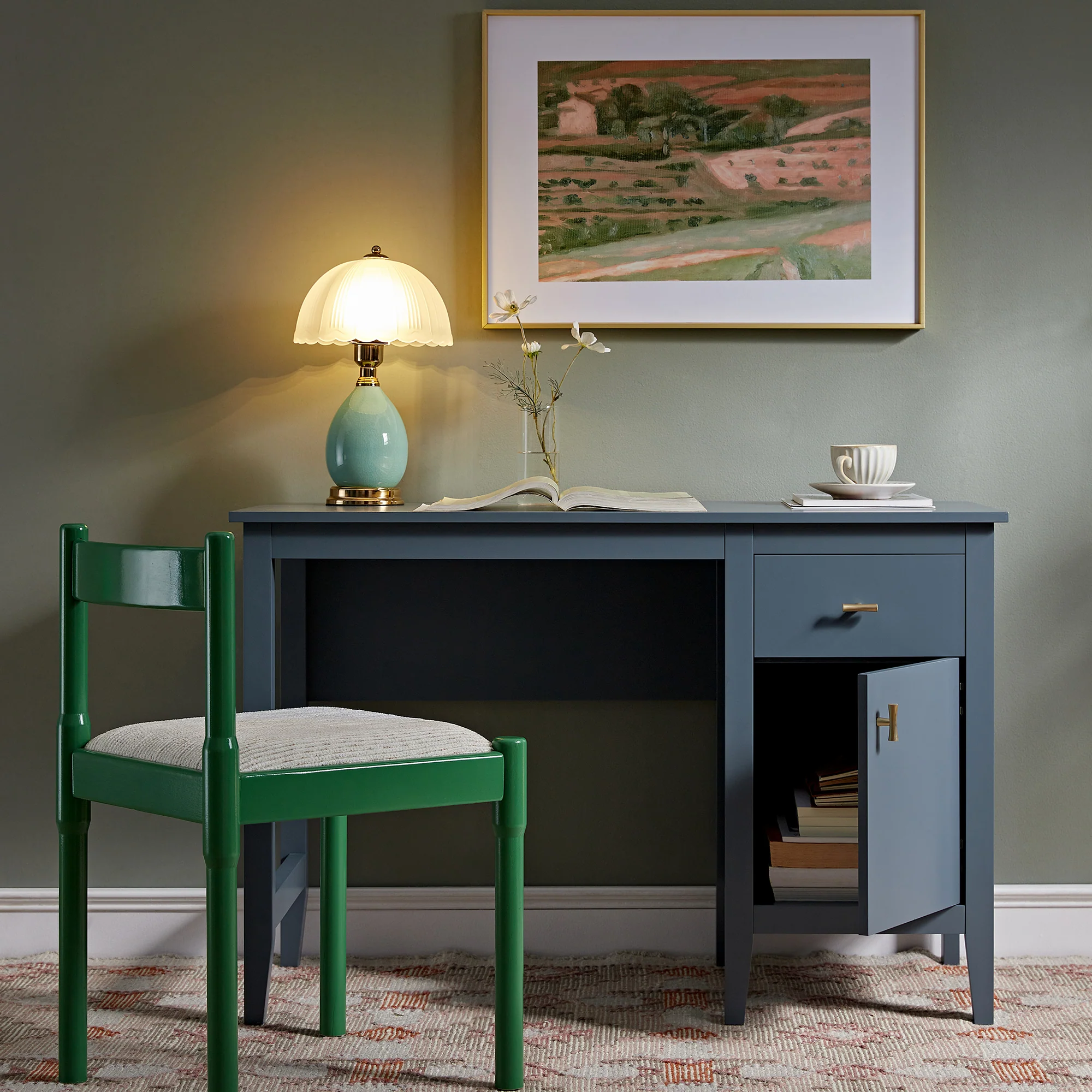 Oakham Writing Desk, Stormy Blue - Image 3