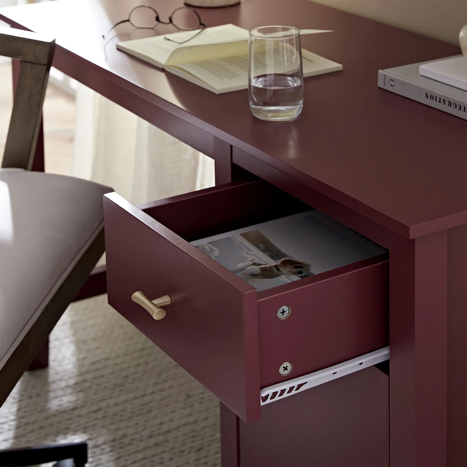 Oakham Writing Desk, Wild Cherry - Image 5