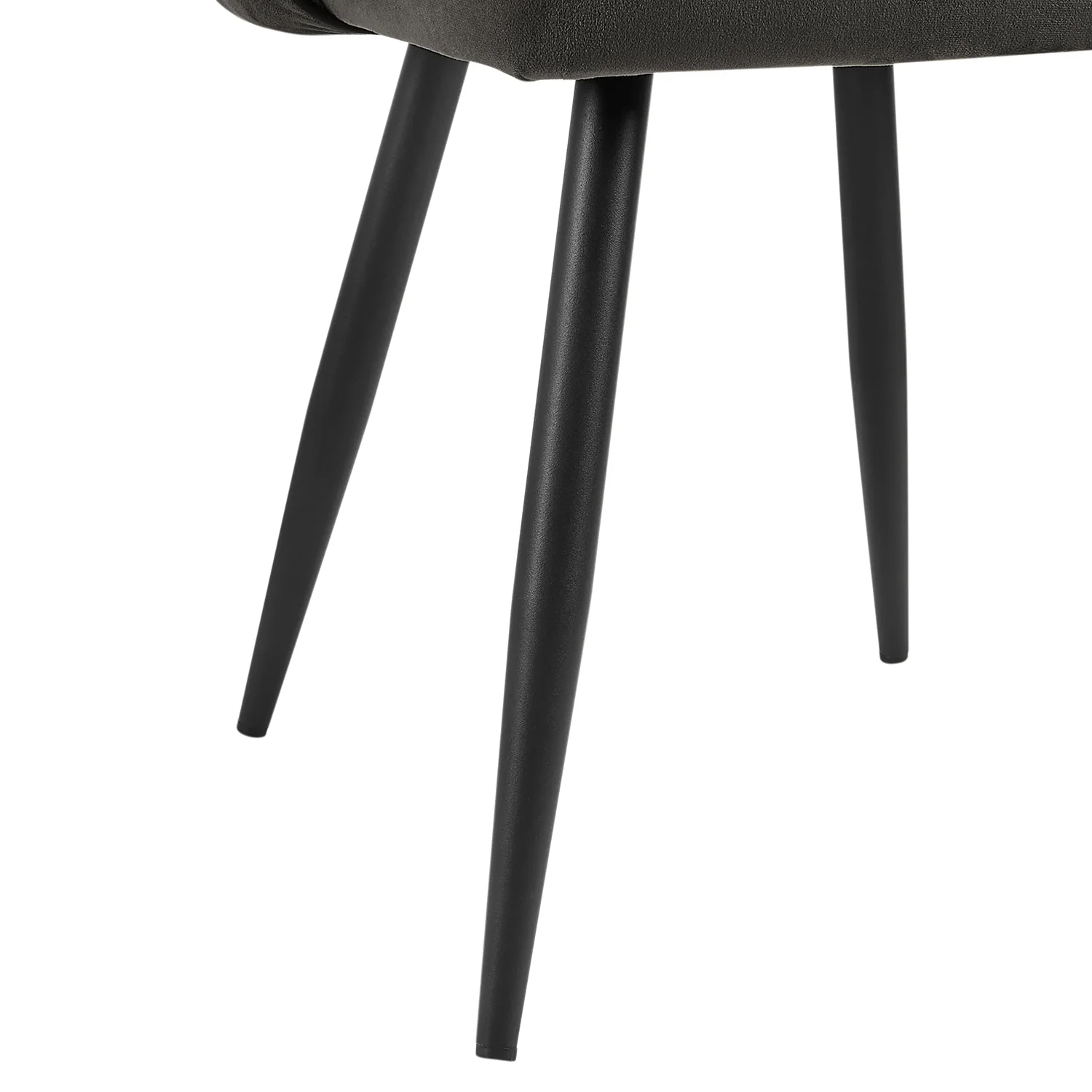 Oakley Set of 2 Dark Grey Velvet Upholstered Dining Chairs with Piping - Image 9